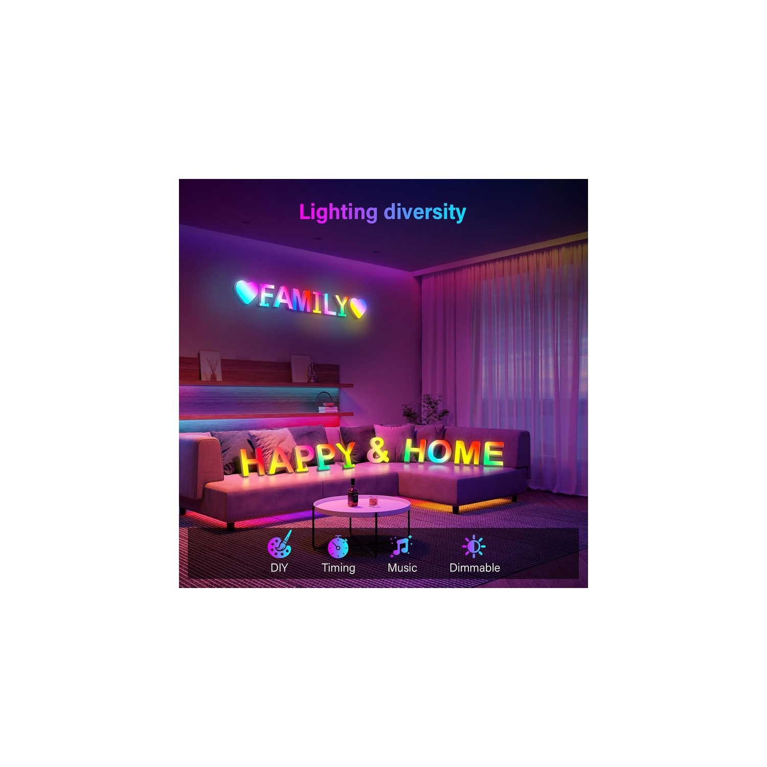 Light Up Letters LED Letter - Bedroom Lighted Letter Colorful Glitter Alphabet Music Sync Color Changing Letters for Boy Girl Gift Birthday Christmas