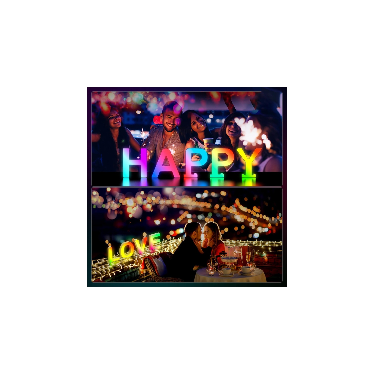 Light Up Letters LED Letter - Bedroom Lighted Letter Colorful Glitter Alphabet Music Sync Color Changing Letters for Boy Girl Gift Birthday Christmas