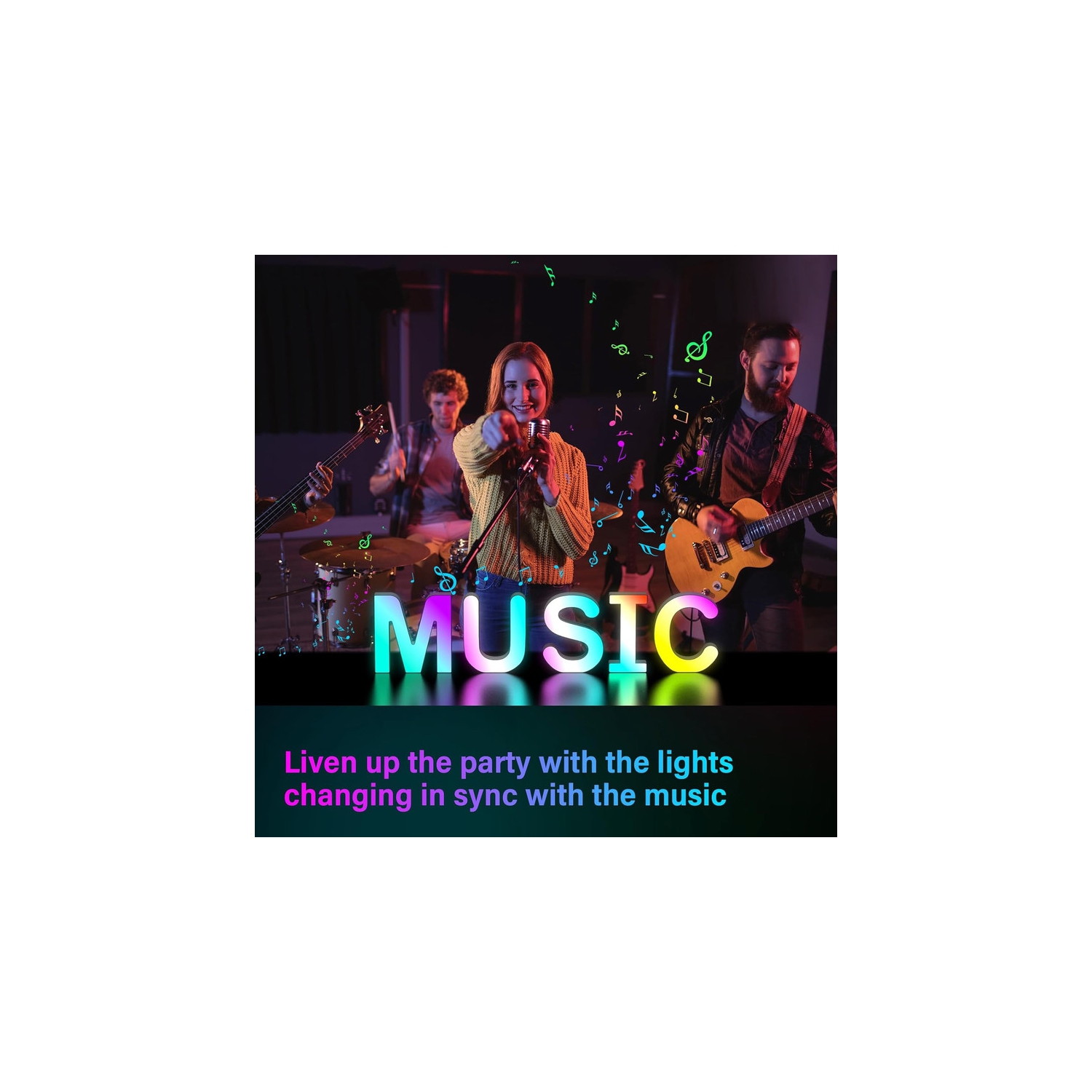 Light Up Letters LED Letter - Bedroom Lighted Letter Colorful Glitter Alphabet Music Sync Color Changing Letters for Boy Girl Gift Birthday Christmas