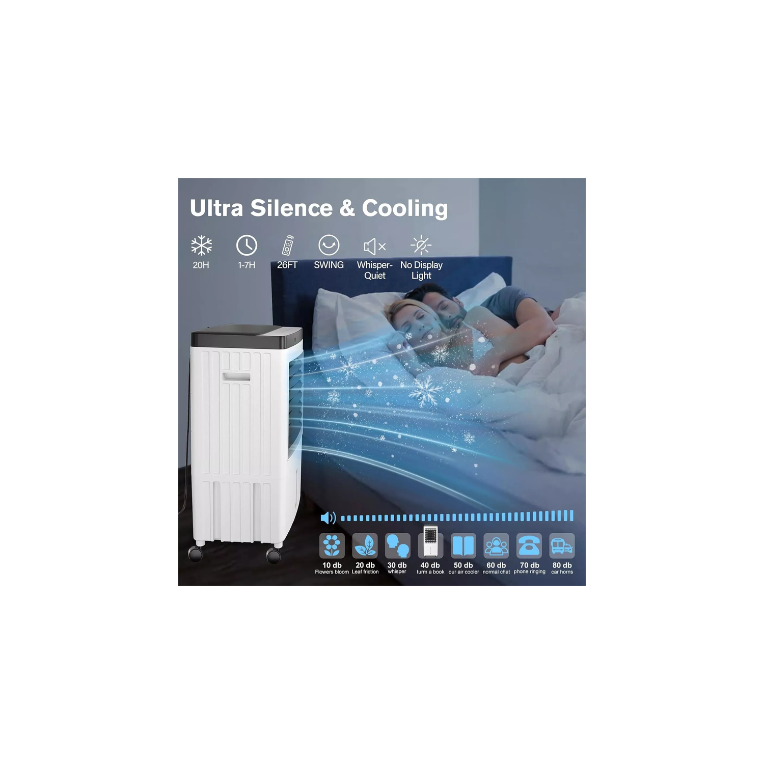 Refroidisseur portatif par évaporation 10&nbsp;L de TOPTENG, humidificateur de ventilateur à distance 3-EN-1, refroidisseur de ventilateur à 3 modes