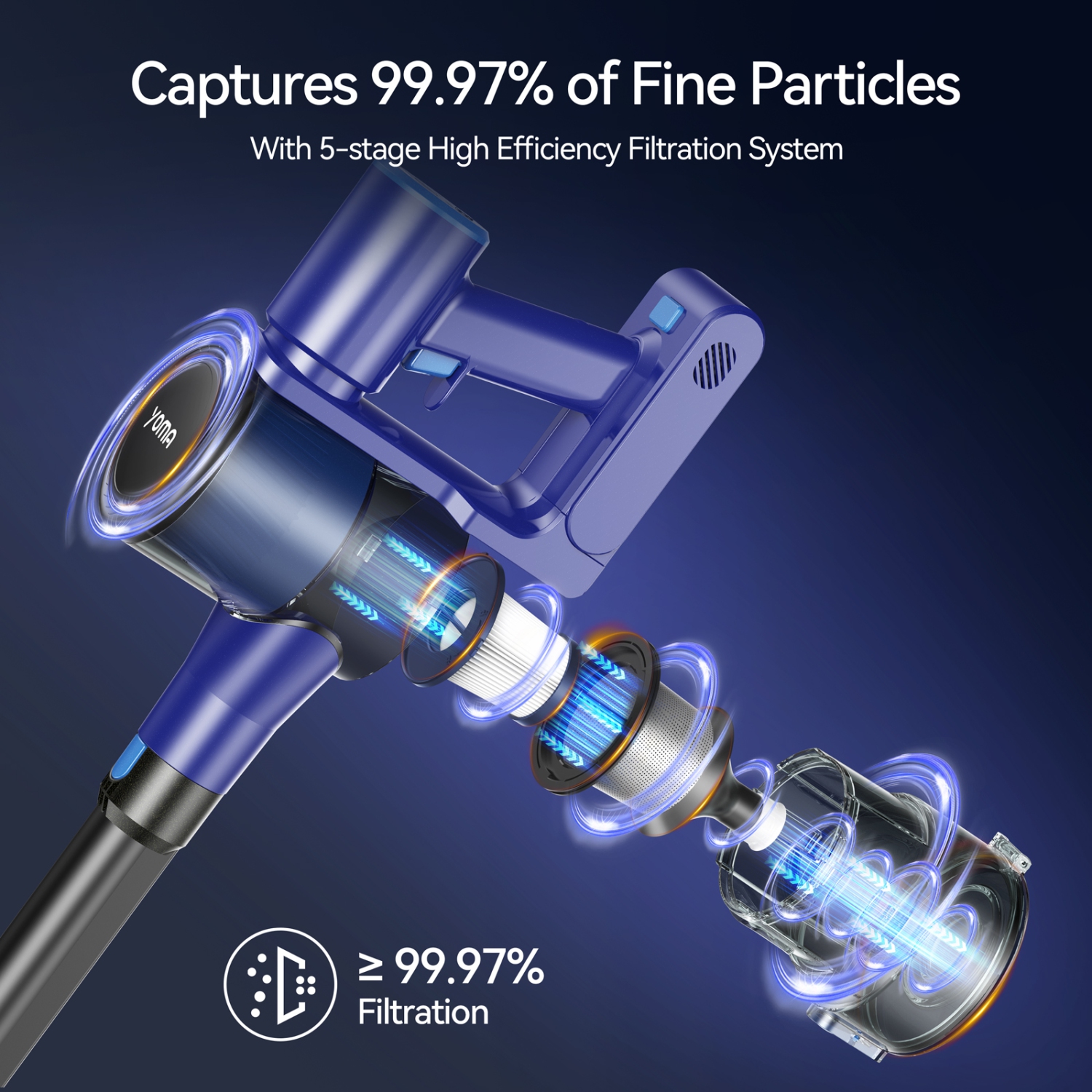 Aspirateur sans fil S18, aspirateur-balai léger avec batterie amovible 45 Min Runtime, moteur sans balais, aspirateur puissant à aspiration de