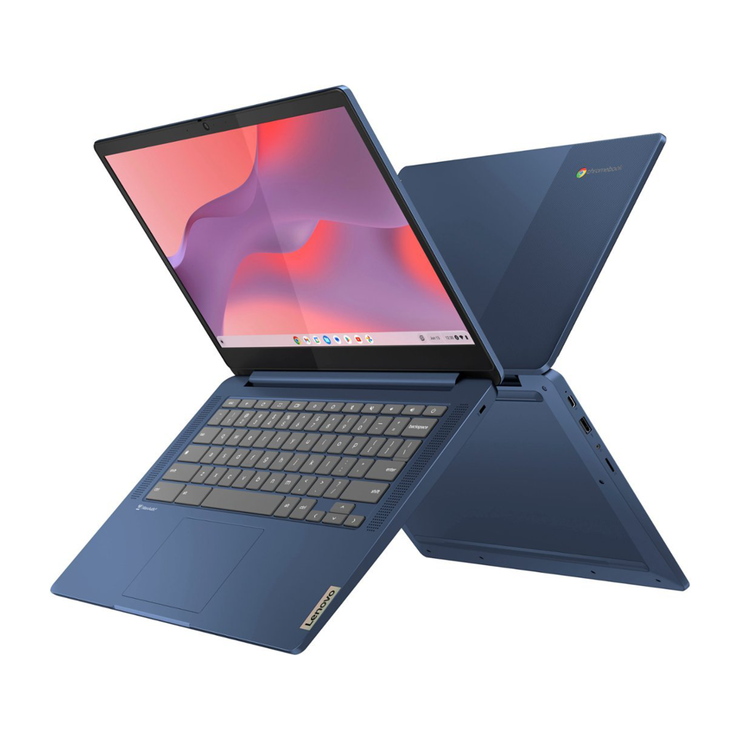 Lenovo Slim 3 Chromebook 14″ FHD IPS Touchscreen Laptop - Abyss Blue(MediaTek Kompanio 520 Processor/64GB eMMC/4GB RAM/Chrome OS)