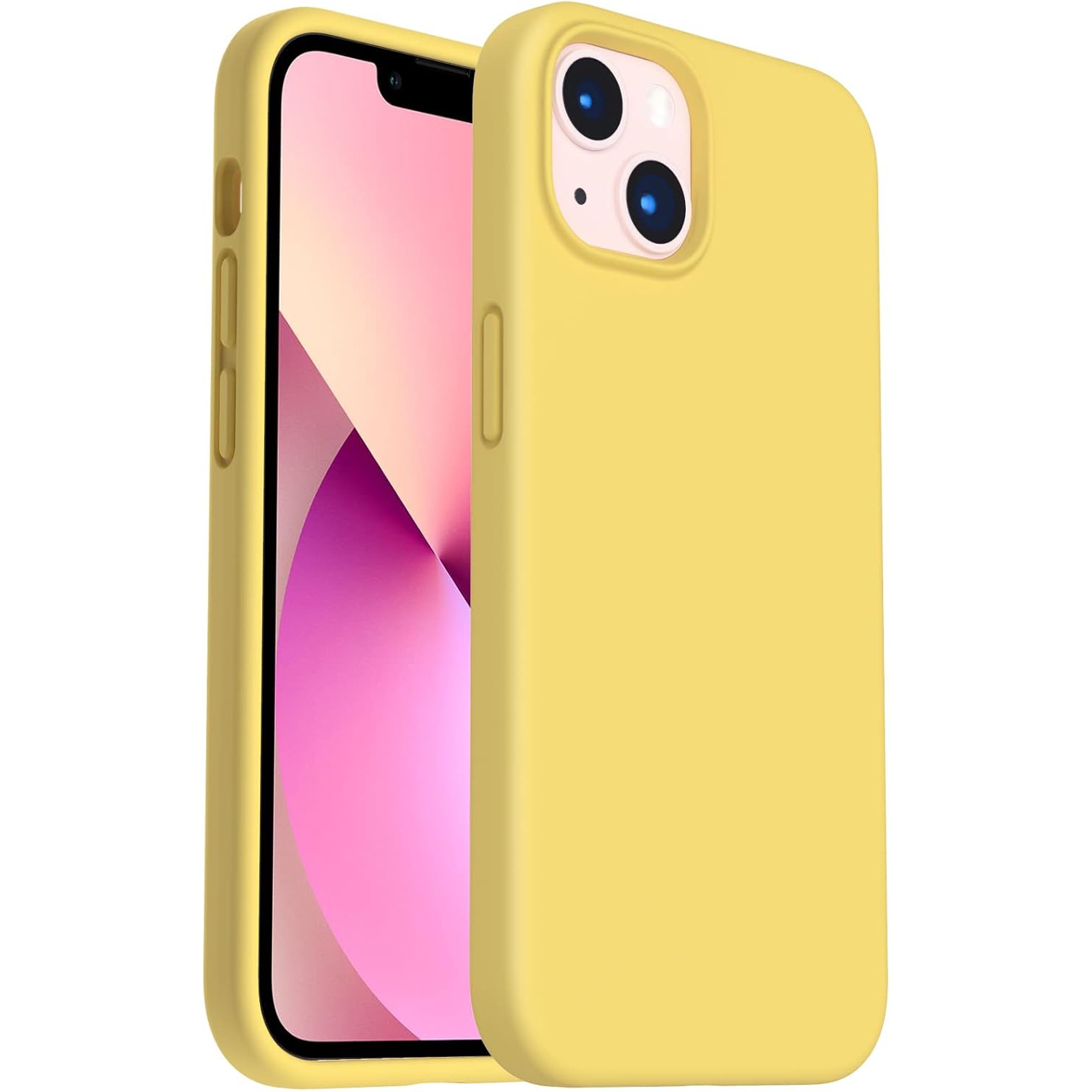 OrnARTO antichoc silicone liquide Conçu pour iPhone 13 Étui Gel Caoutchouc Protection complète Étui Antichoc Protection contre les chutes