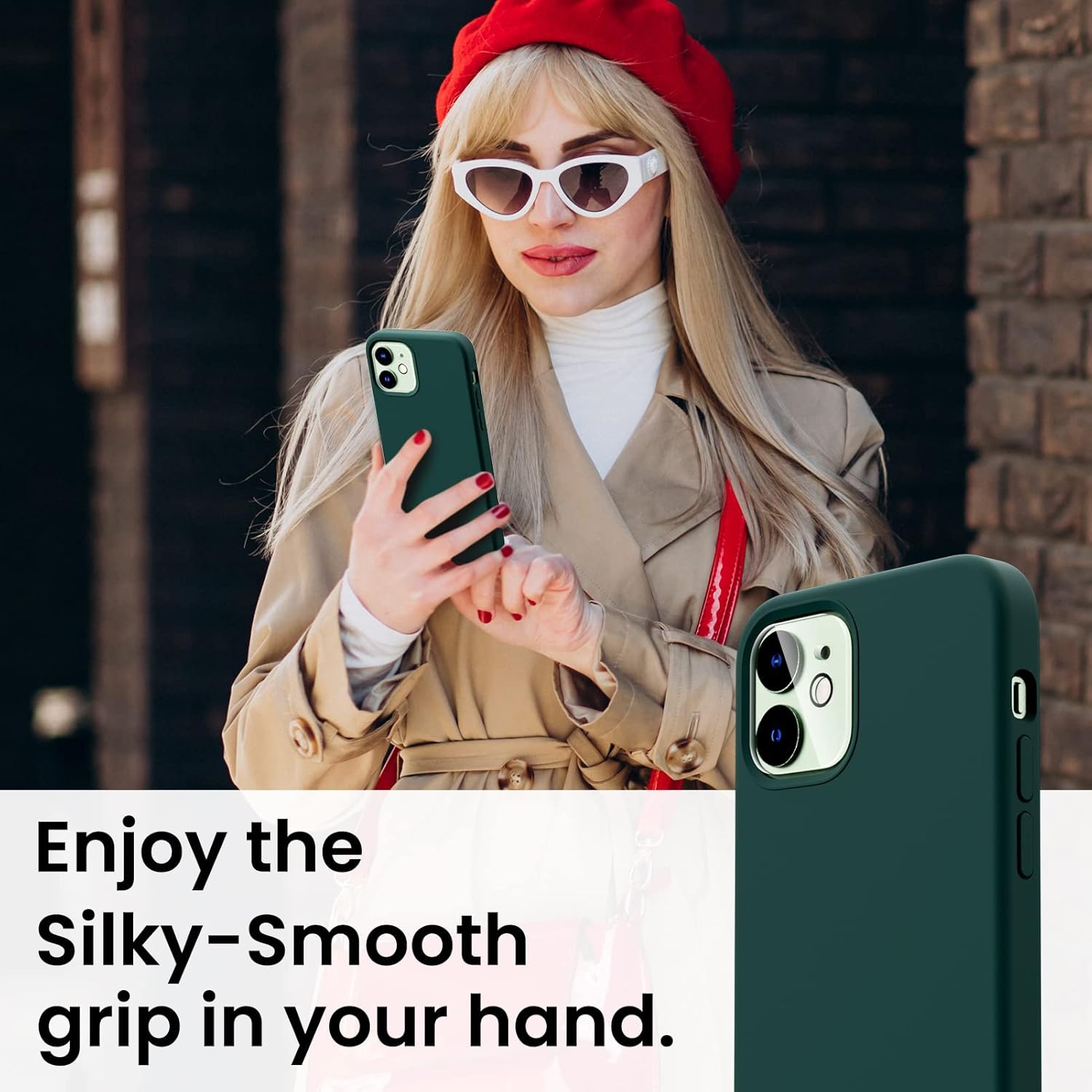 Étui ORNARTO pour iPhone 12 et iPhone 12 Pro 6.1&nbsp;po, avec 2 protecteurs d'écran + 2 protecteurs d'objectif d'appareil photo, gel de silicone