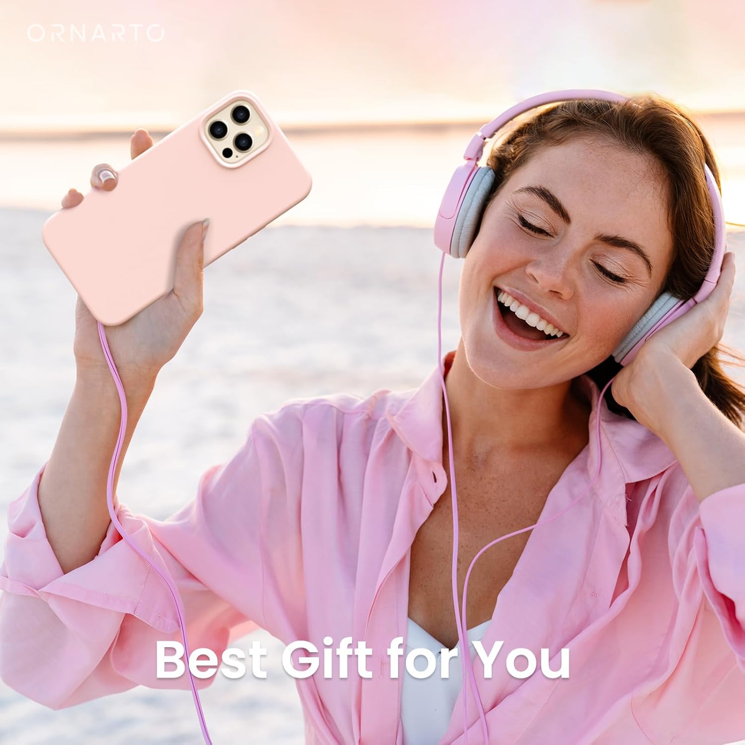 Silicone liquide antichoc ORNARTO Conçu pour iPhone 12 Pro Max Étui 6,7&nbsp;po, caoutchouc gel Protection intégrale Étui antichoc Protection contre