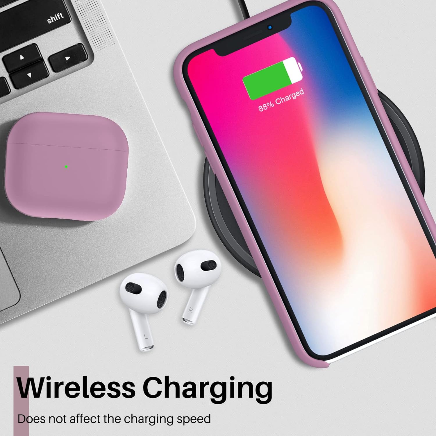 ORNARTO Liquid Silicone Case for iPhone Xs, for iPhone X Slim Liquid Silicone Soft Gel Rubber Case Cover for iPhone Xs(2018) 5.8 inch-Lilac Purple