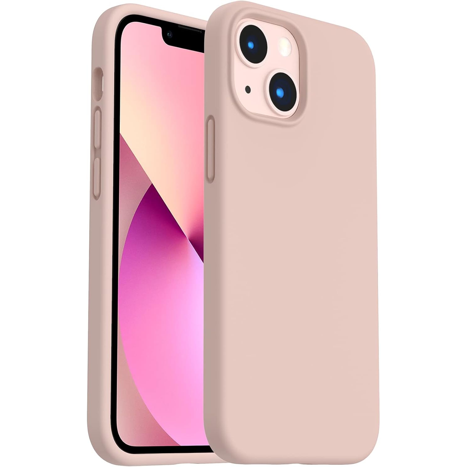 ORNARTO Shockproof Liquid Silicone Designed for iPhone 13 Mini Case 5.4", Gel Rubber Full Protection Anti-Shock Cover Case Drop Protection Silicone