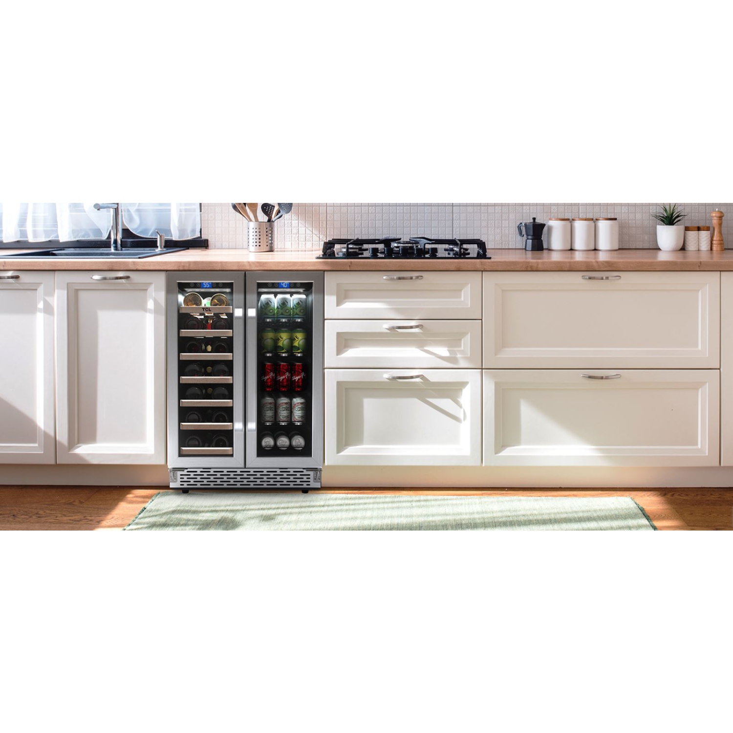 TCL 20- Bottle Capacity Dual Zone Built In/ Freestanding Wine Cooler