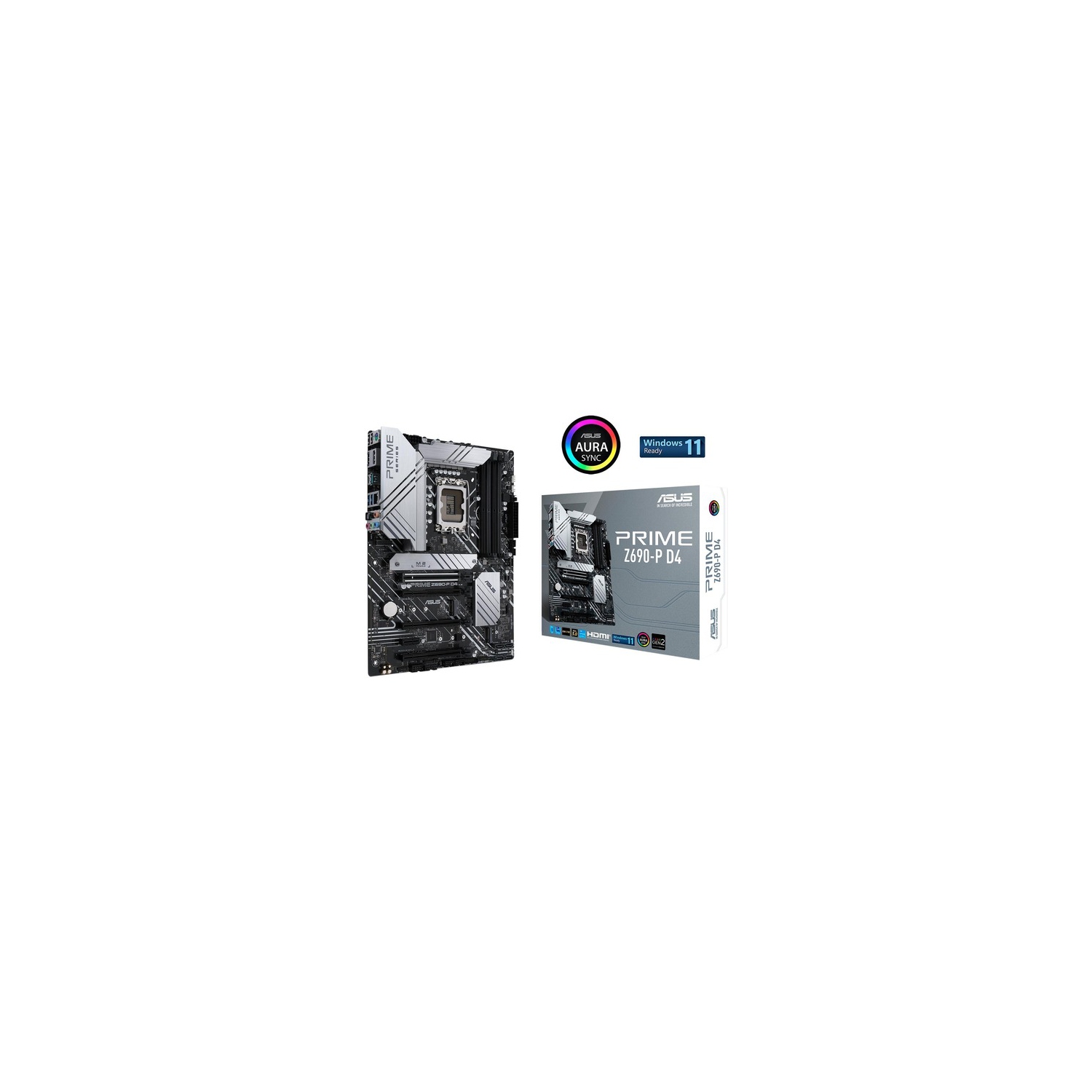 ASUS Prime Z690-P D4 LGA 1700 (Intel® 12th&13th Gen) ATX motherboard (PCIe 5.0,DDR4,14+1 Power Stages, 3x M.2,2.5Gb LAN,V-M.2 e-key,front panel USB 3.2 Gen 1 USB Type-C®,Thunderbol
