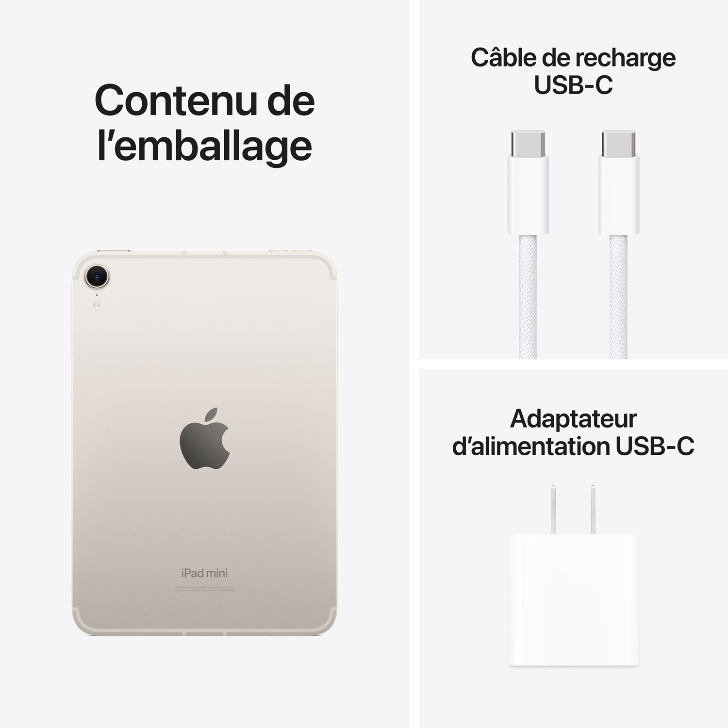 iPad mini 8,3 po 512 Go avec Wi-Fi & 5G d'Apple - Comète