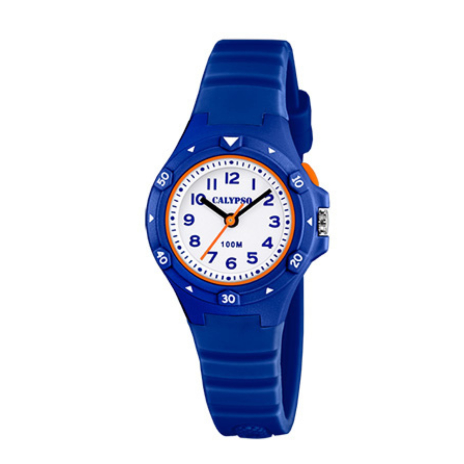 K5846 - Montre analogique lumineuse pour enfants de 29&nbsp;mm, quartz, bracelet en silicone, bouton lumineux, calendrier du jour et de la date, gros