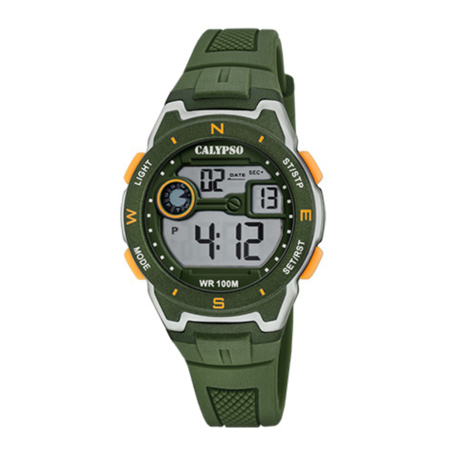 35mm Boys Digital Sports Watch, Quartz, Silicone Strap, Dual Time, Chronograph, Day And Date, Water Resistant - K5853