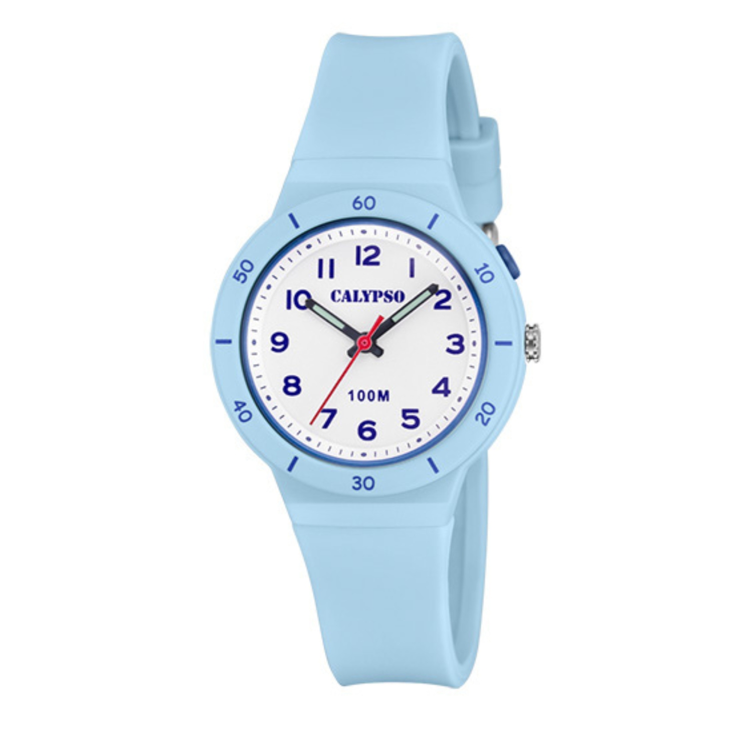 K5848 - 33mm Kids Analog Glow Watch, Quartz, Silicone Strap, Light Up, Day And Date Calendar, Water Resistant. For Boys and Girls
