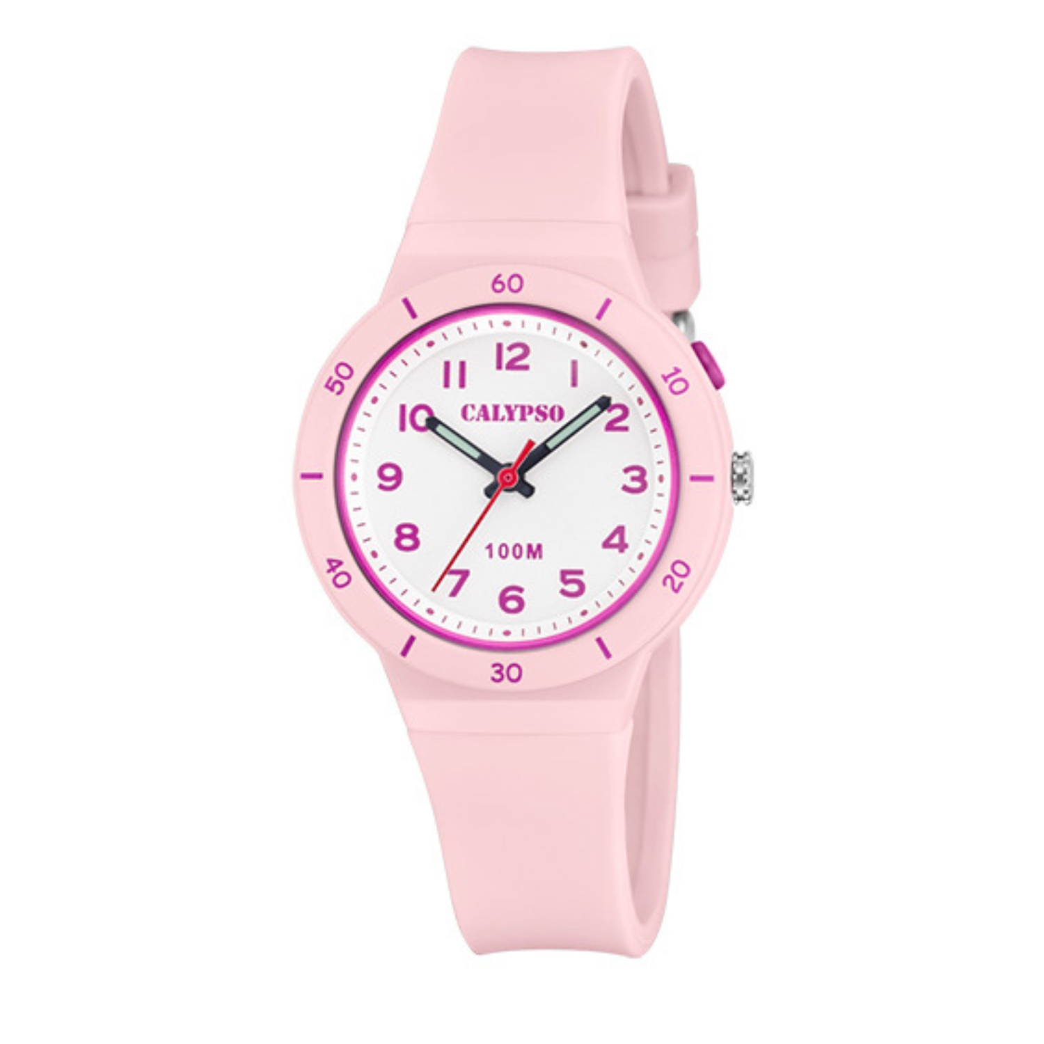K5848 - Montre analogique lumineuse pour enfants de 33&nbsp;mm, quartz, bracelet en silicone, éclairage, calendrier du jour et de la date, résistant