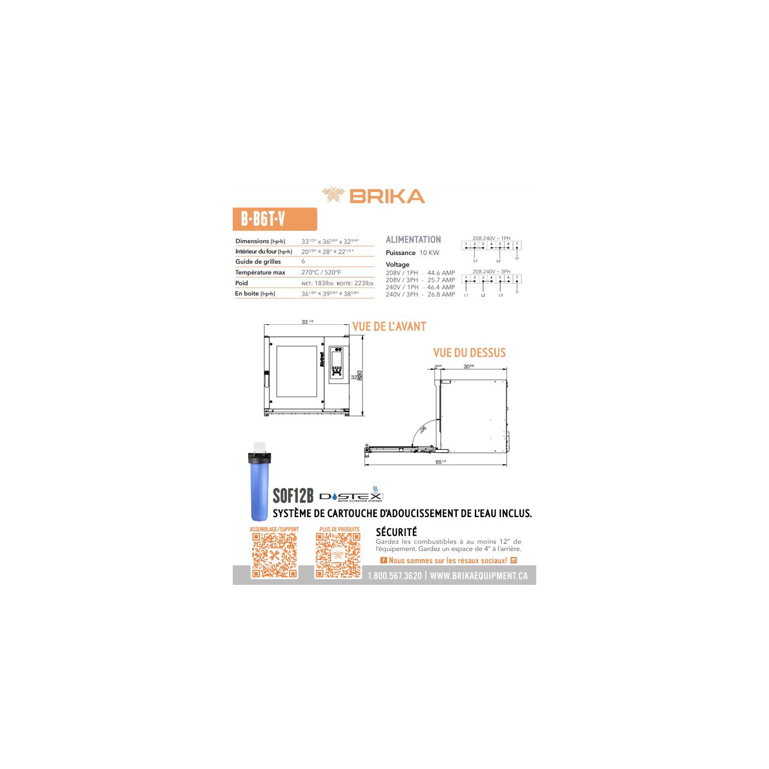 Brika Bistrot Electric Oven 6T Vision Combi Oven