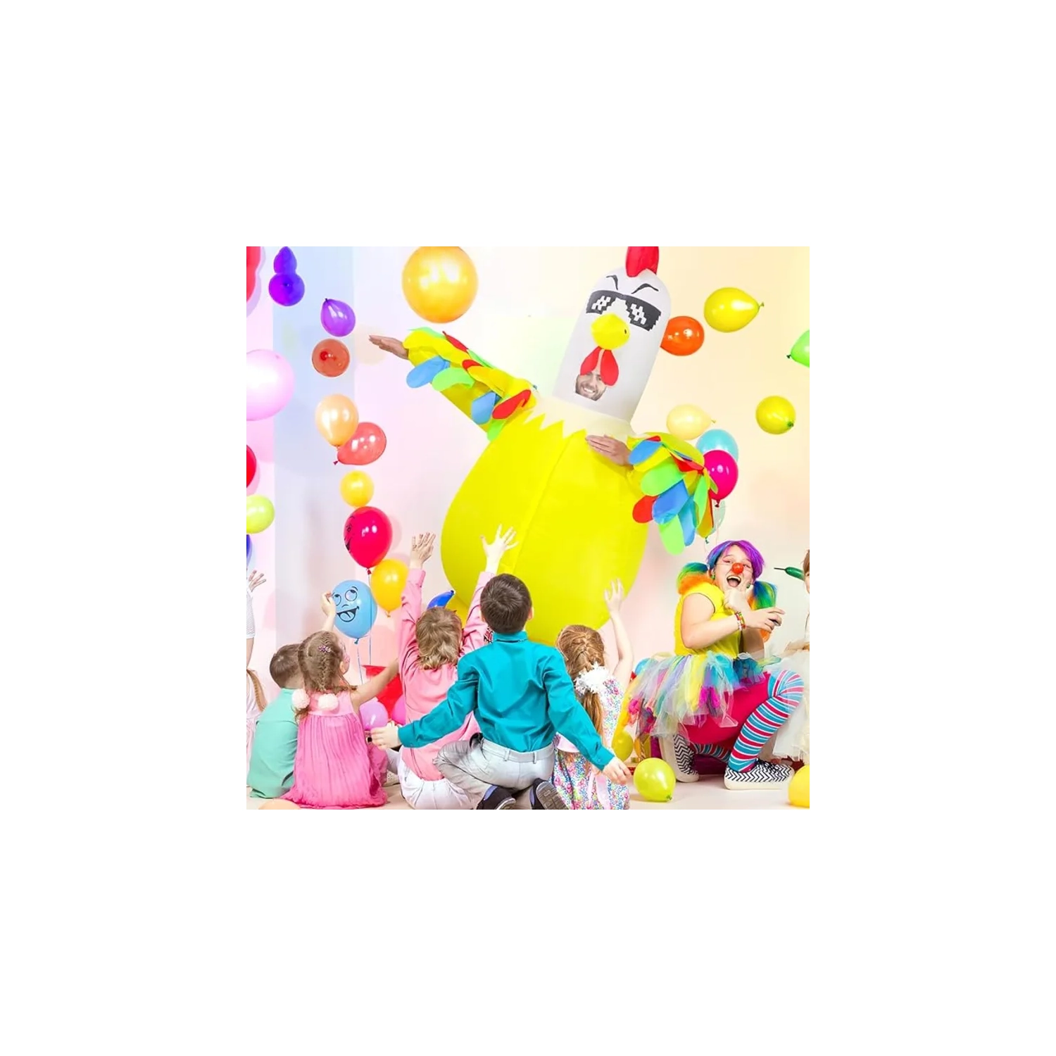 Costume gonflable de poulet pour adultes – Tenue amusante de jeu de société d'Halloween