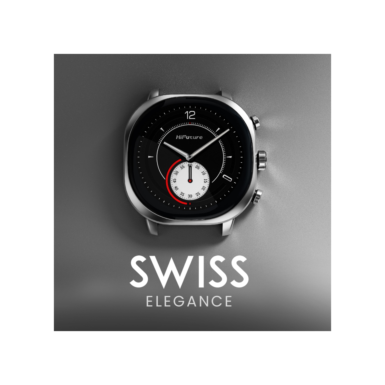 HiFuture – AIX Smartwatch – 1.43” AMOLED, Anti-Fingerprint, 1ATM Waterproof, Bluetooth Calling, Heart Rate & Blood Oxygen, Sleep Monitor, Stainless