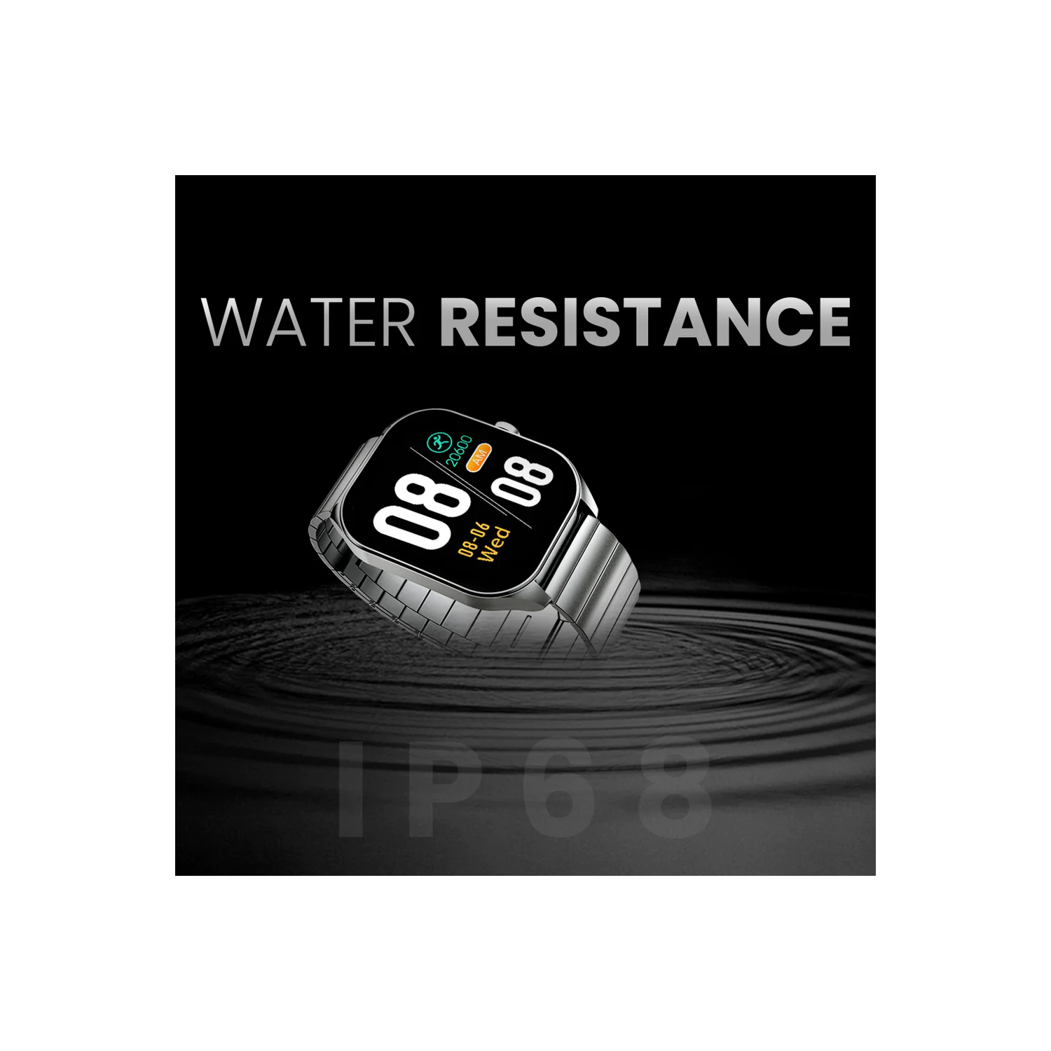 HiFuture – APEX Smartwatch – 2.04” AMOLED, Anti-Fingerprint, IP68 Waterproof, Bluetooth Calling, Heart Rate & Blood Oxygen, Sleep Monitor, Stainless