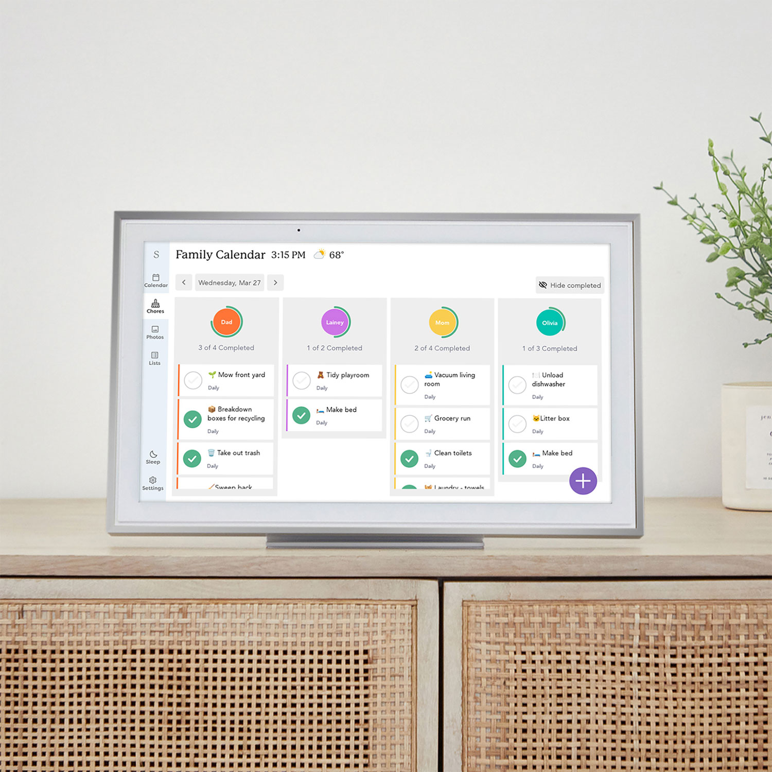 Écran tactile intelligent avec calendrier de 15 po de Skylight - Argenté - Exclusivité Best Buy