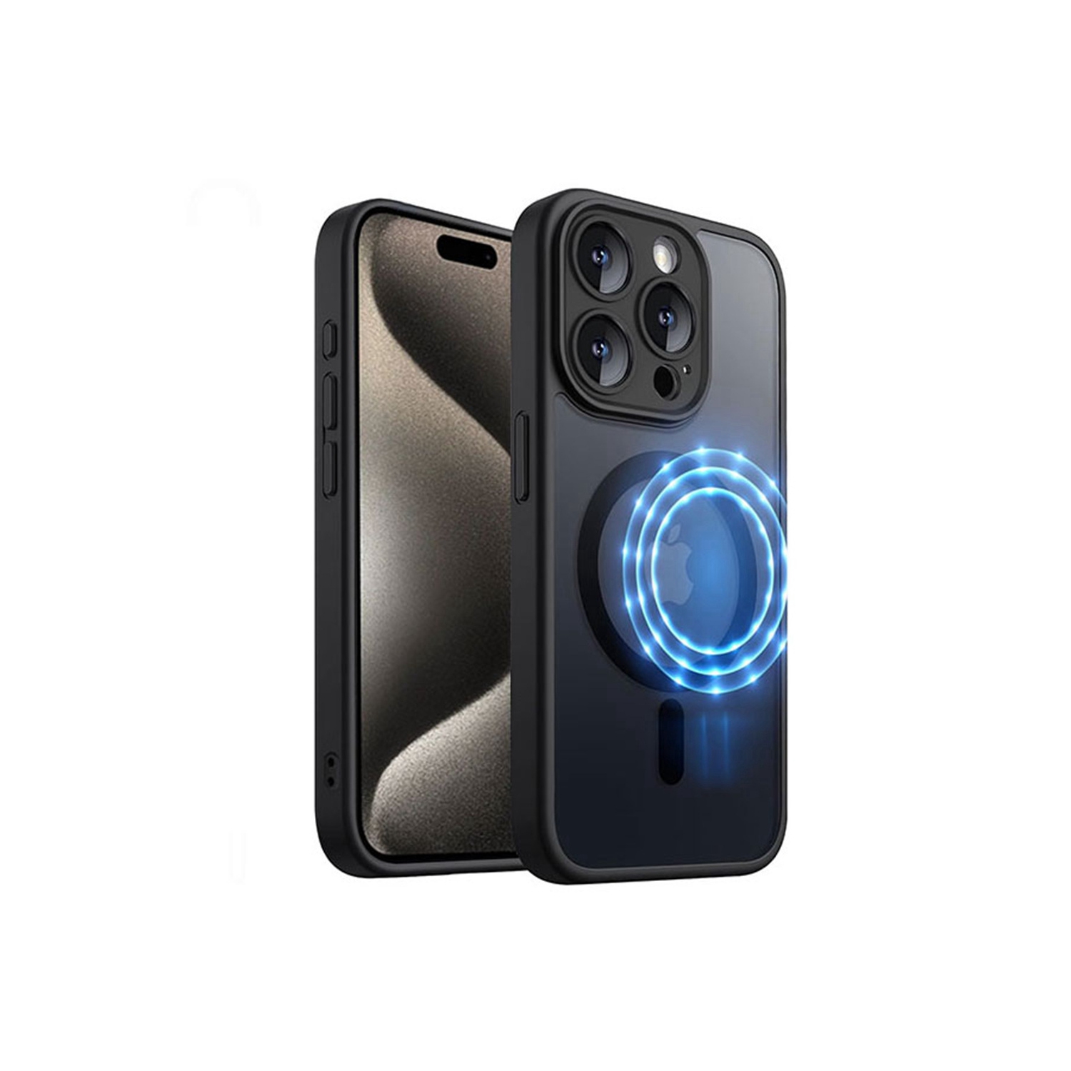 [CS] Matte Silicone Hybrid Magnetic MagSafe Case Cover for iPhone 11 Pro Max, Black