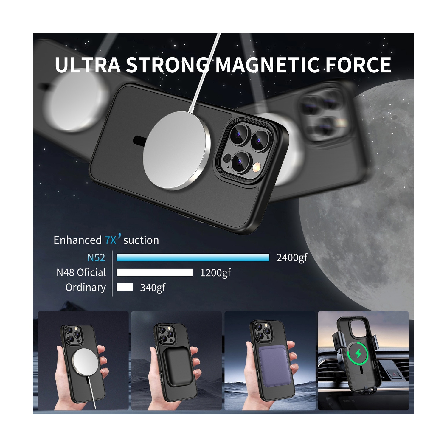 [CS] Matte Silicone Hybrid Magnetic MagSafe Case Cover for iPhone 11 Pro Max, Black