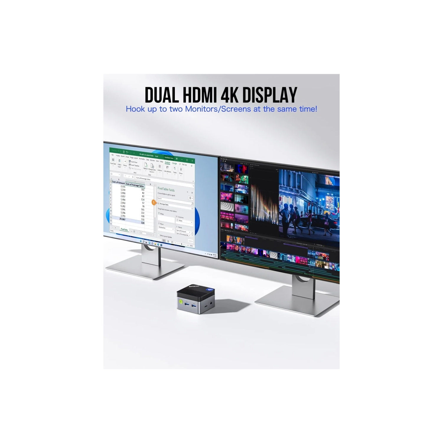 GMKtec Mini PC N97 with Windows 11 Pro – 12th Gen Intel Alder Lake, 12GB DDR5, 256GB SSD for Business & Office