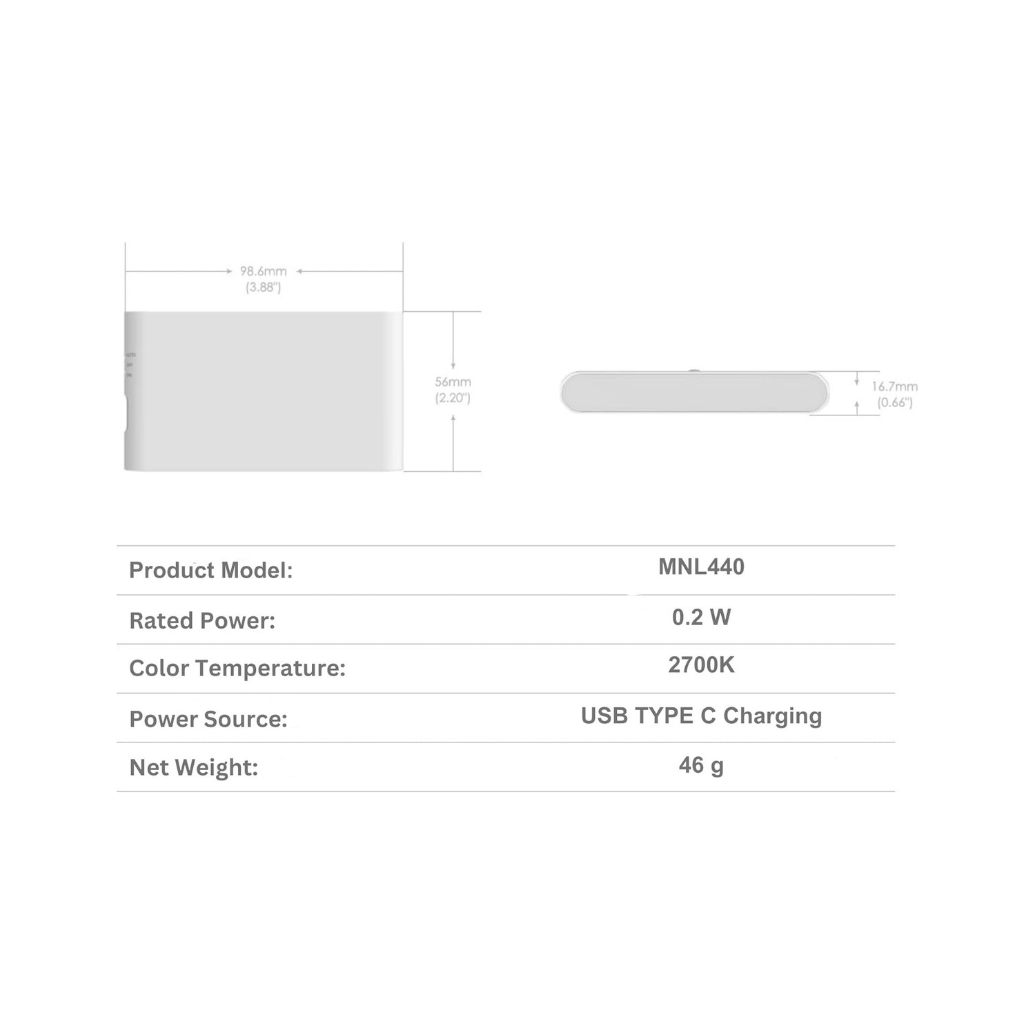 Rechargeable Night Lights with Motion Sensors - [2 Pack] Wireless Stick on Motion Detection Lights with Warm & Soft Glow, Ideal for Bathroom,