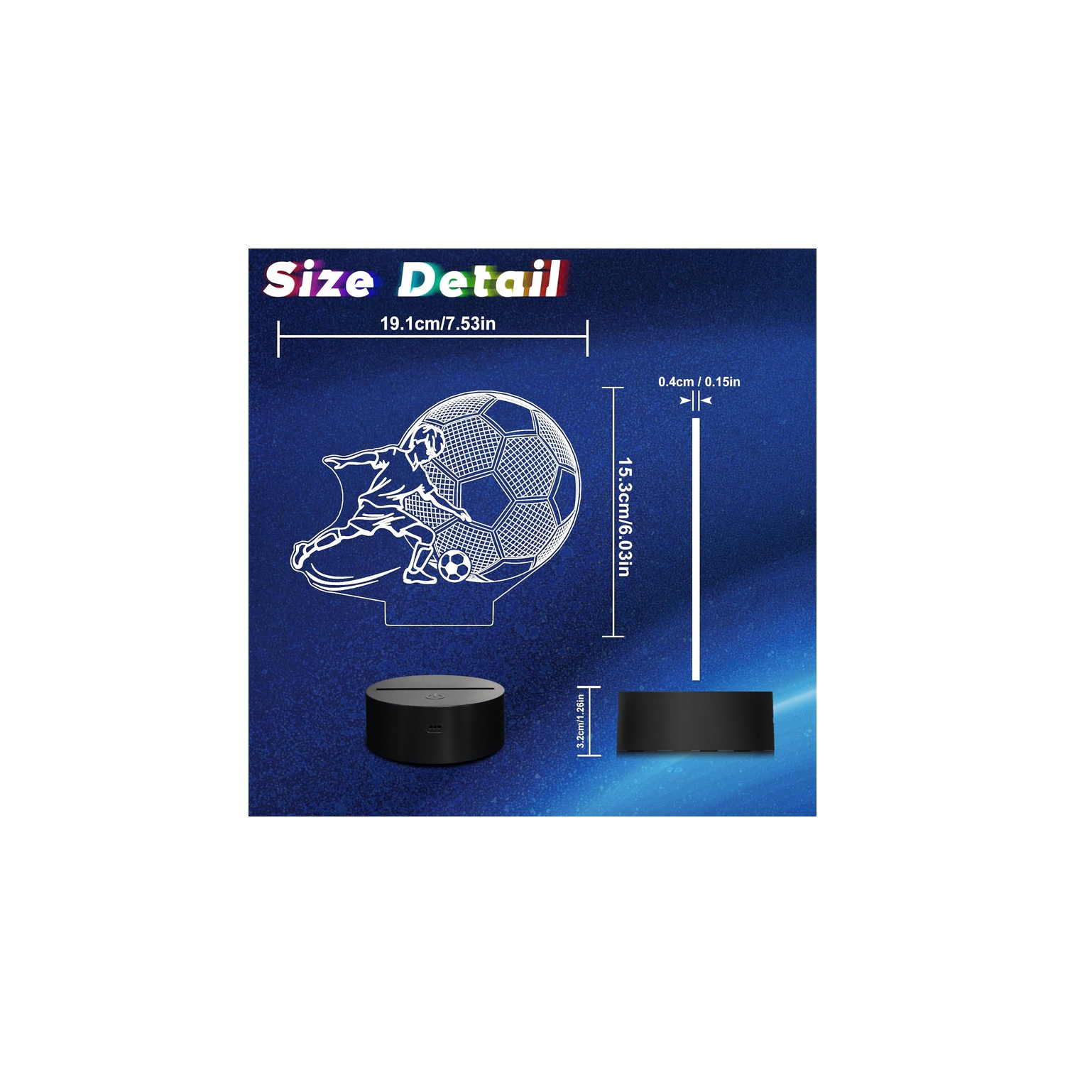 Soccer Night Light, 3D LED Optical Illusion Lamp with Remote Control and Timer, Christmas and Birthday Soccer Gifts for Boys Kids Teens