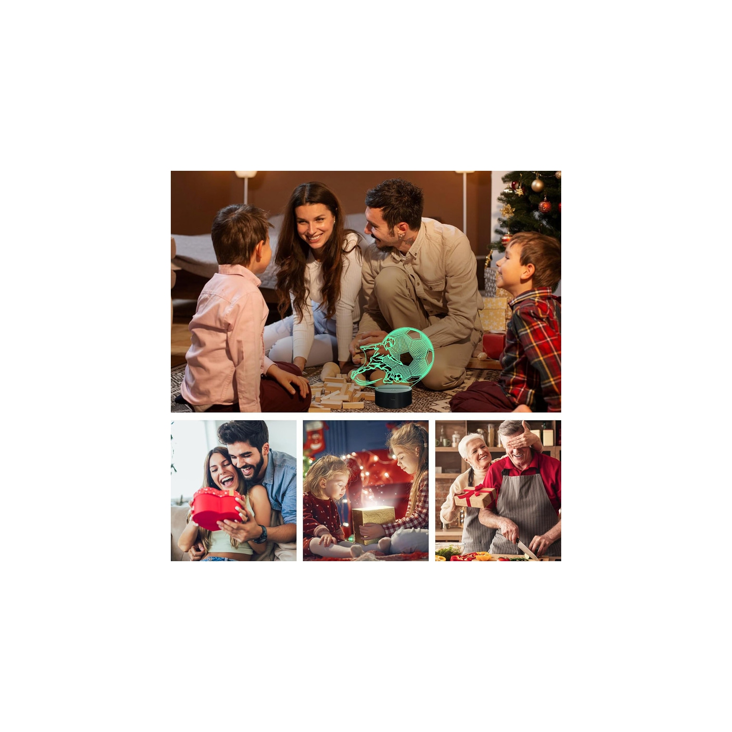 Soccer Night Light, 3D LED Optical Illusion Lamp with Remote Control and Timer, Christmas and Birthday Soccer Gifts for Boys Kids Teens