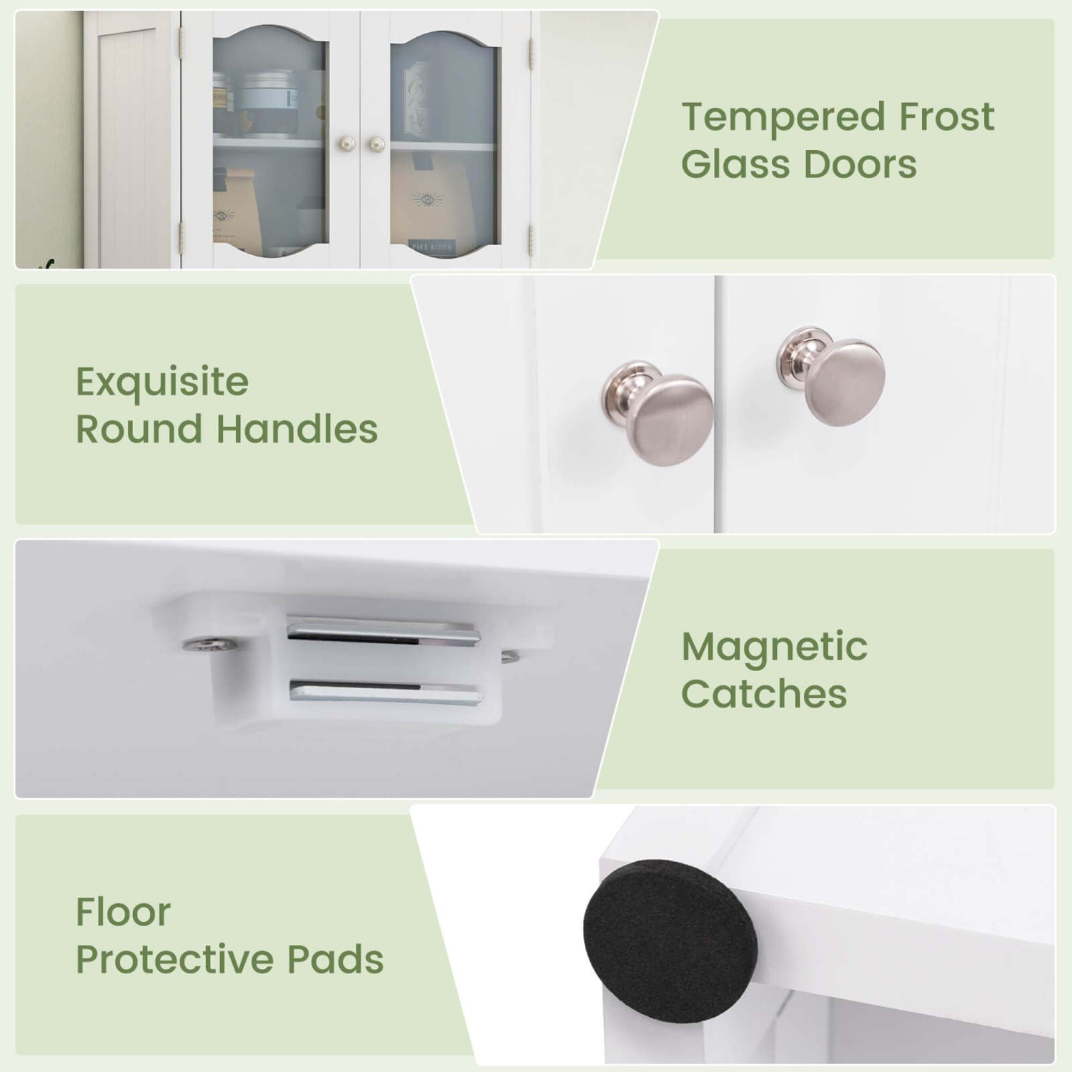 Costway 58.5" Tall Bathroom Storage Cabinet Freestanding Linen Cabinet with Shelves