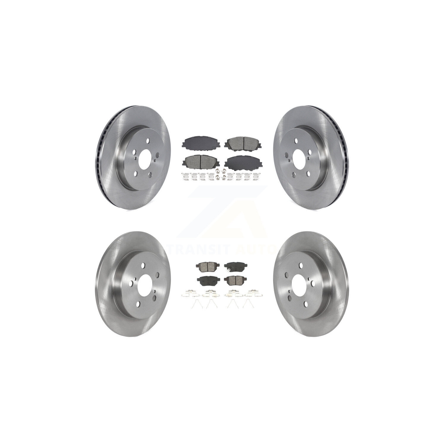 Front Rear Brake Rotor Semi-Metallic Pad Kit For Toyota Corolla With Manual Parking K8S-103906