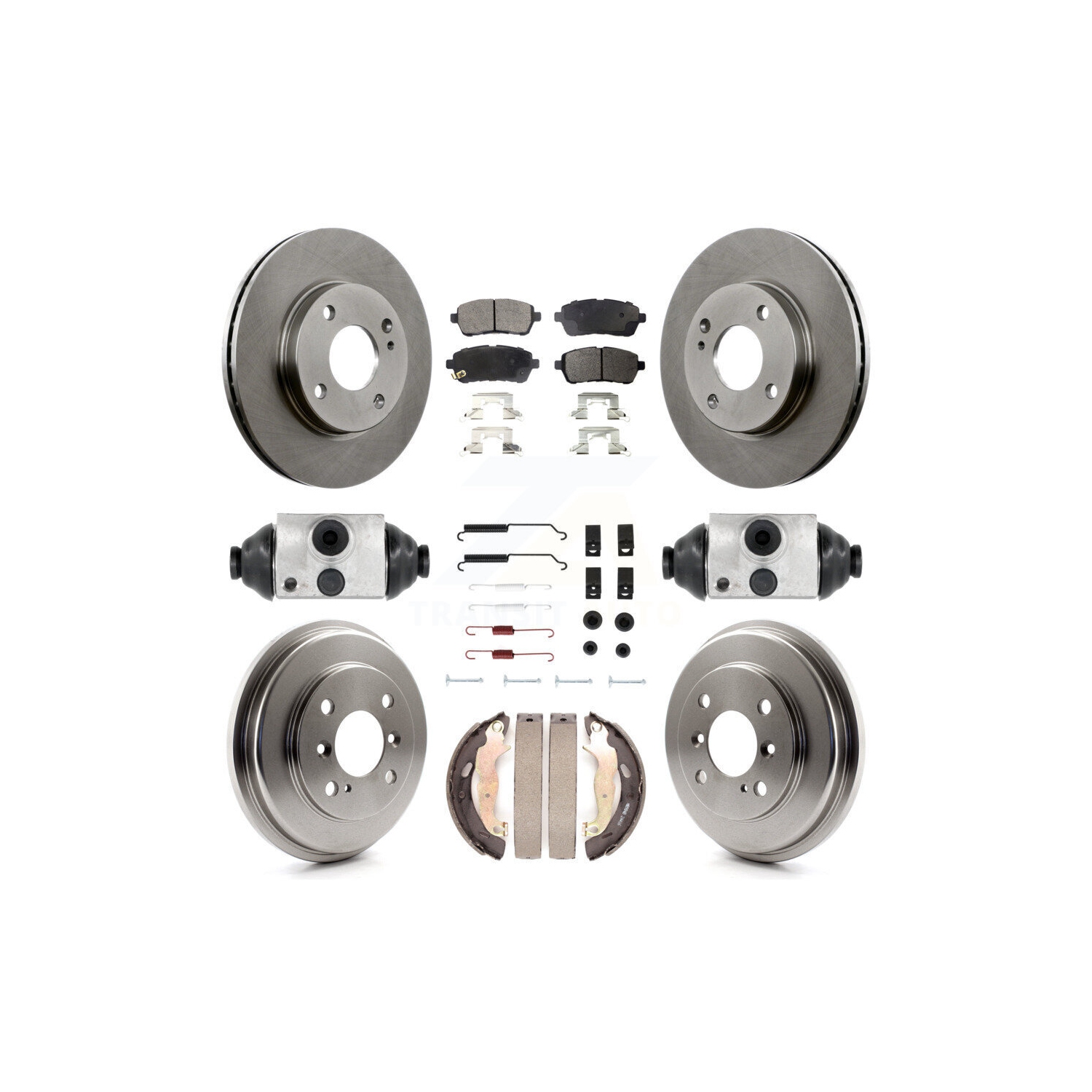 Front Rear Disc Brake Rotors Semi-Metallic Pads And Drum Kit For Ford Fiesta K8F-102200