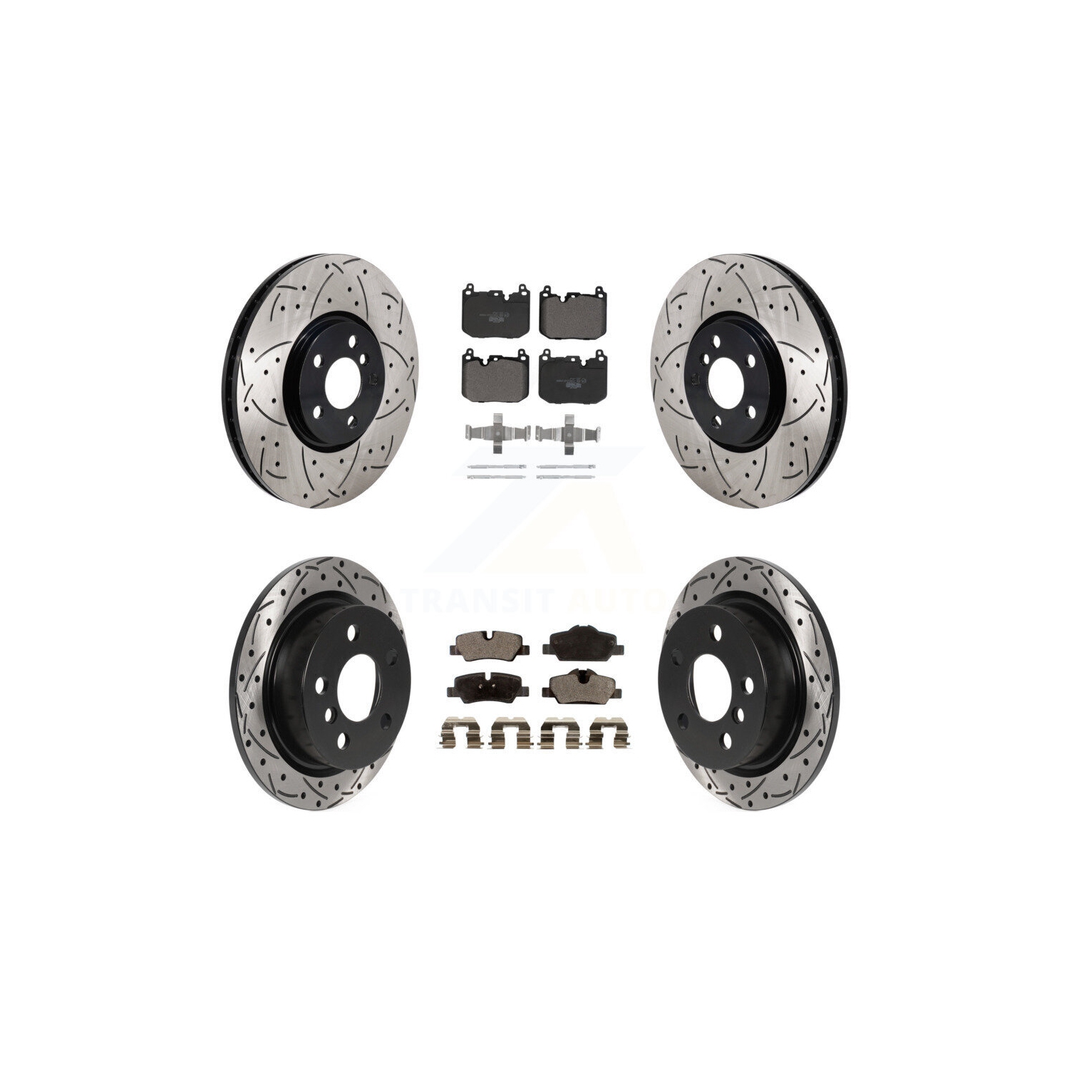 Front Rear Drill Slot Brake Rotors Ceramic Pad Kit For 2015 Mini Cooper With 5 Lug Wheels KDT-101356
