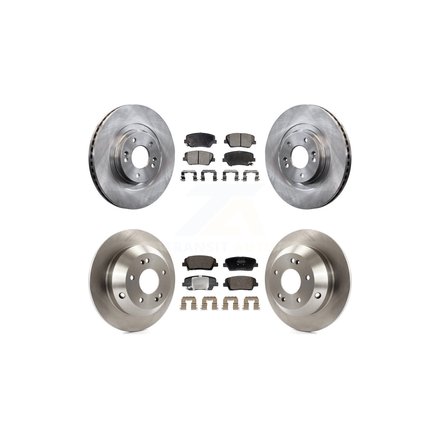 Front Rear Disc Brake Rotors Semi-Metallic Pad Kit For Hyundai Santa Fe Sport Kia Sorento K8F-104031