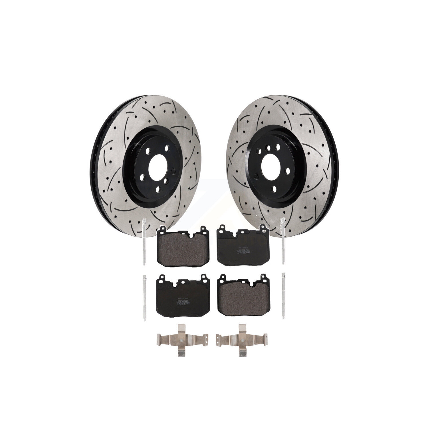 Front Drill Slot Disc Brake Rotor Semi-Metallic Pad Kit For Mini Cooper Countryman BMW X2 KDF-101338