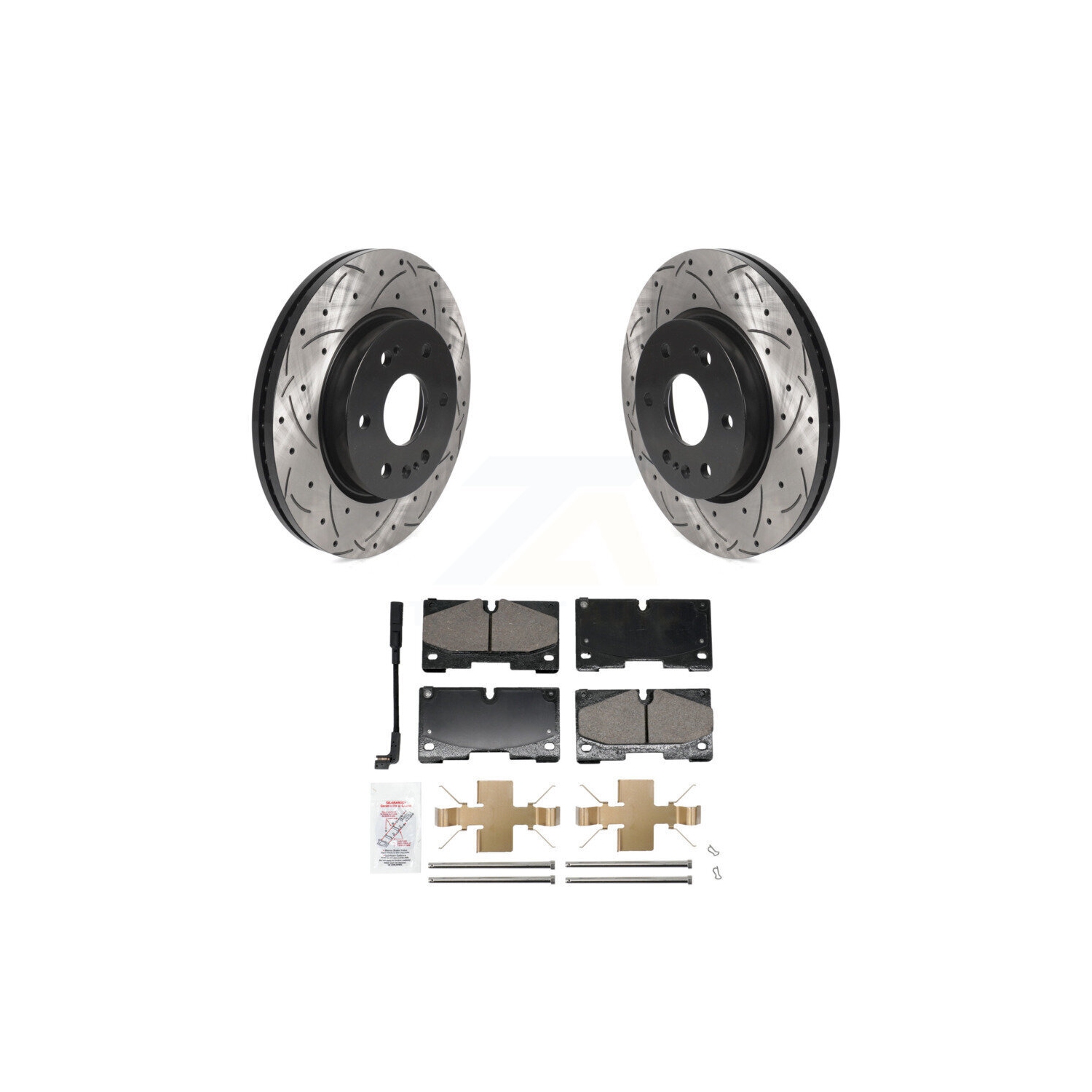 Front Drilled Slot Brake Rotor Ceramic Pad Kit For GMC Chevrolet Silverado 1500 Sierra XL KDA-102990