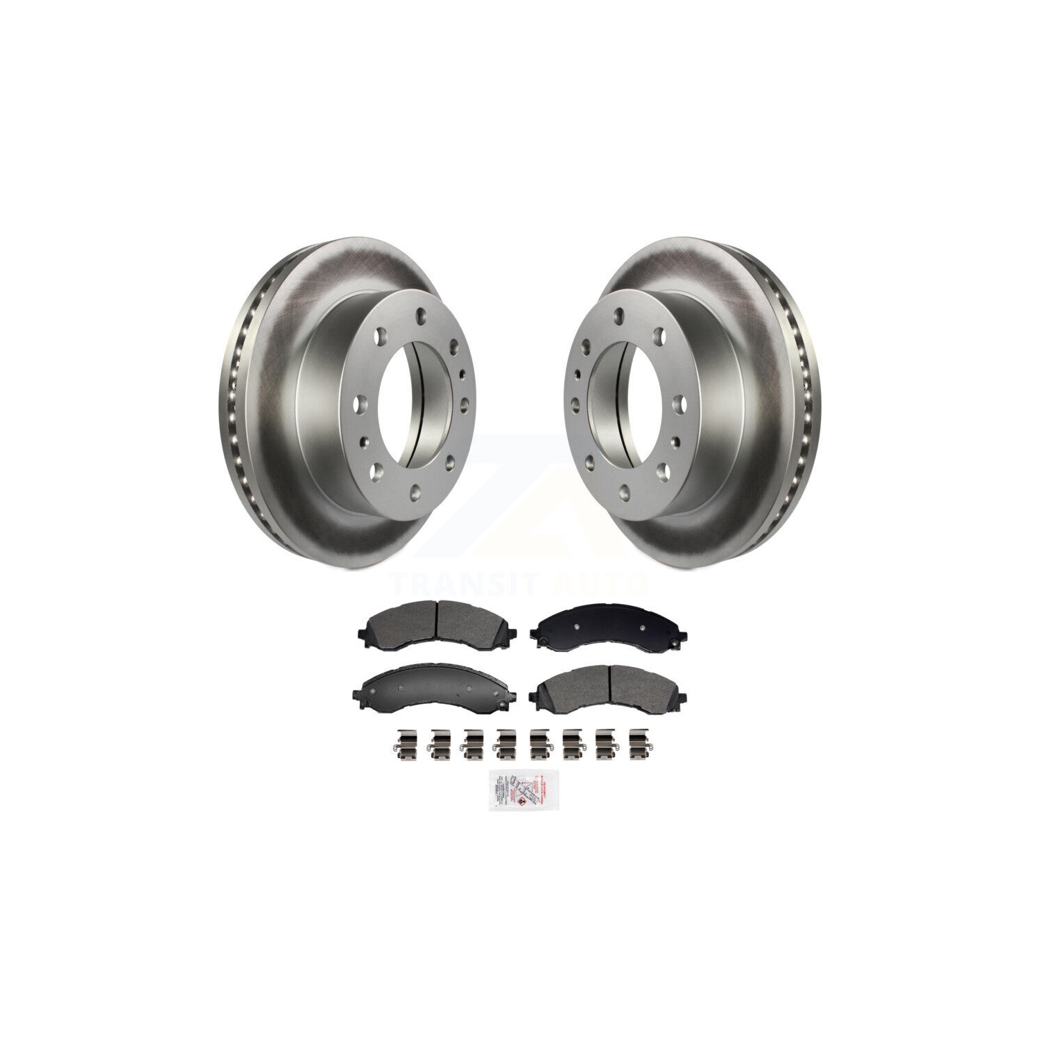 Front Coated Brake Rotor Semi-Metallic Pad Kit For GMC Savana 3500 Chevrolet Express 4500 KGA-106025