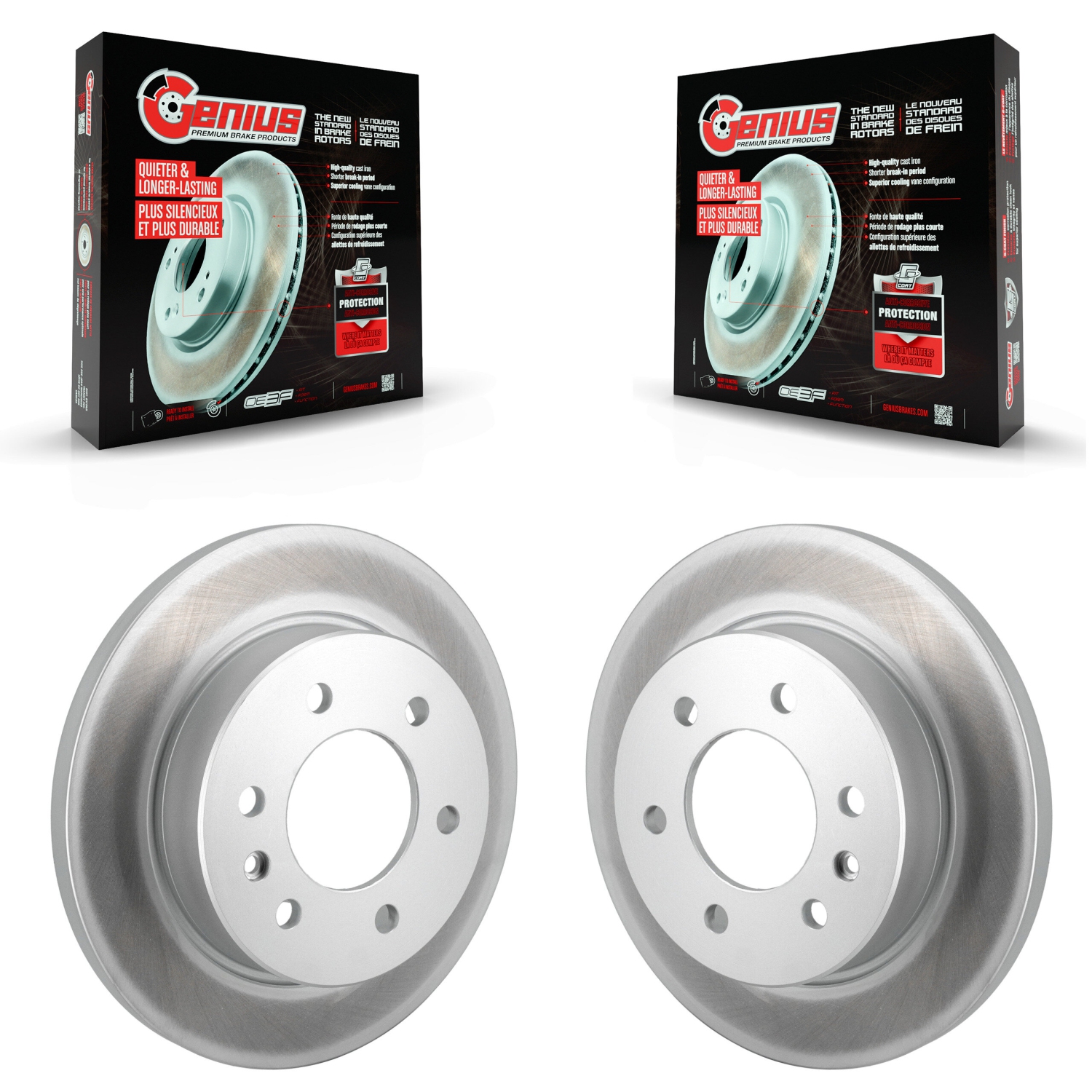 Rear Coated Brake Rotor Pair For Mercedes-Benz Sprinter 2500 3500 4500 3500XD Freightliner KG-101827