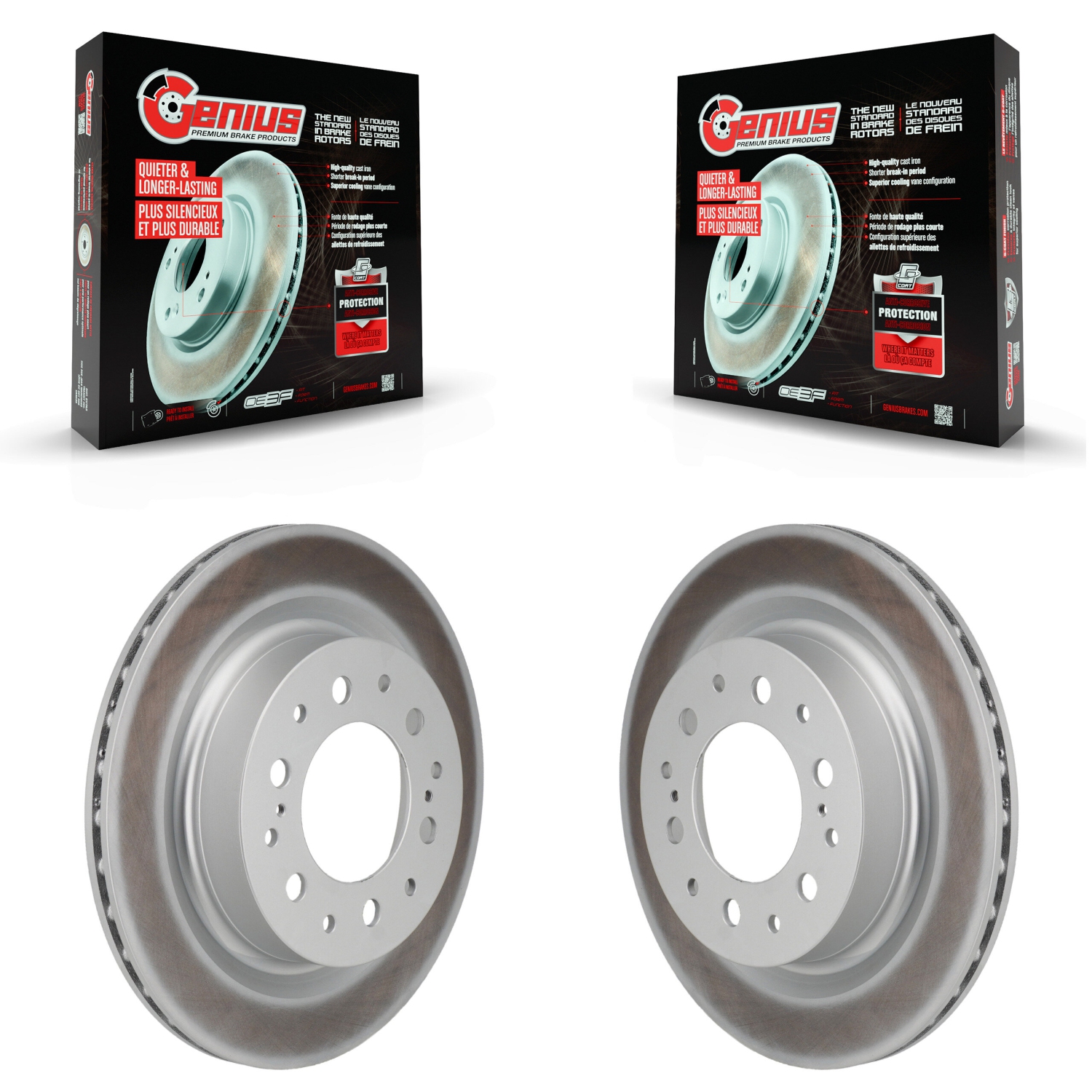 Rear Coated Disc Brake Rotors Pair For Toyota Tundra Sequoia Lexus LX600 KG-102028
