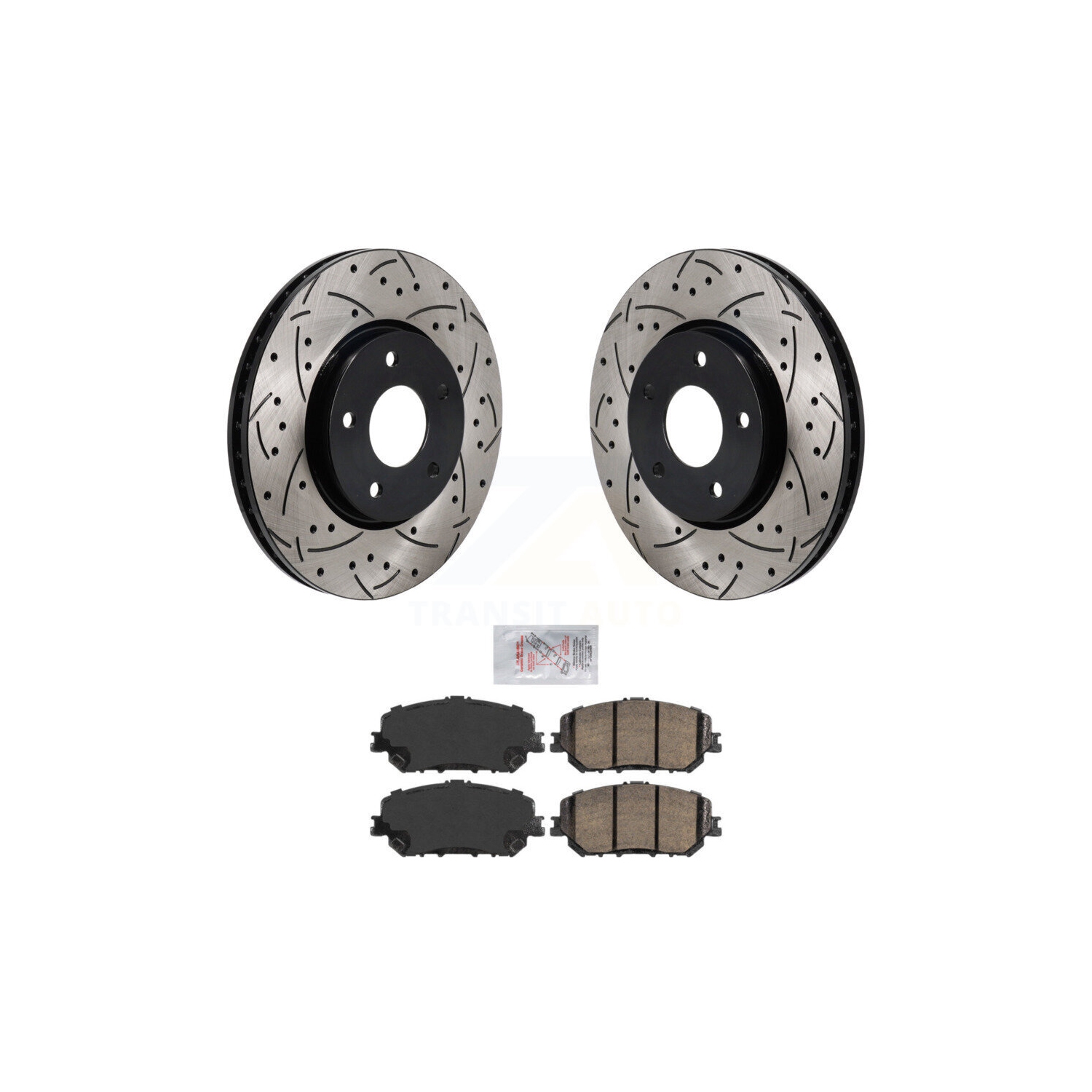 Disques de frein perforés et plaquettes en céramique à revêtement avant pour Nissan Rogue KDA-103015