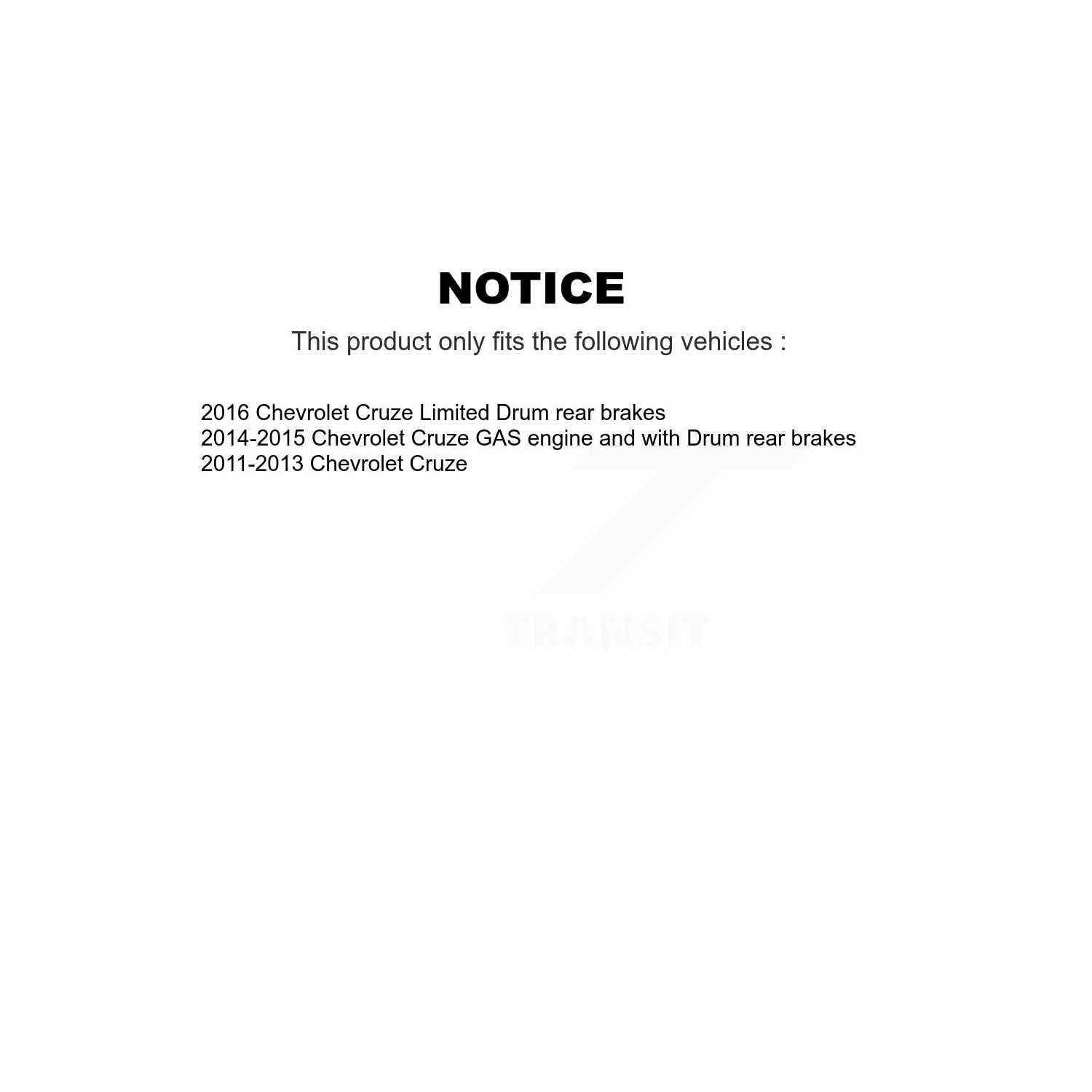 Ensemble tambour à plaquette semi-métallique pour disques de frein arrière pour Chevrolet Cruze Limited KGS-102158