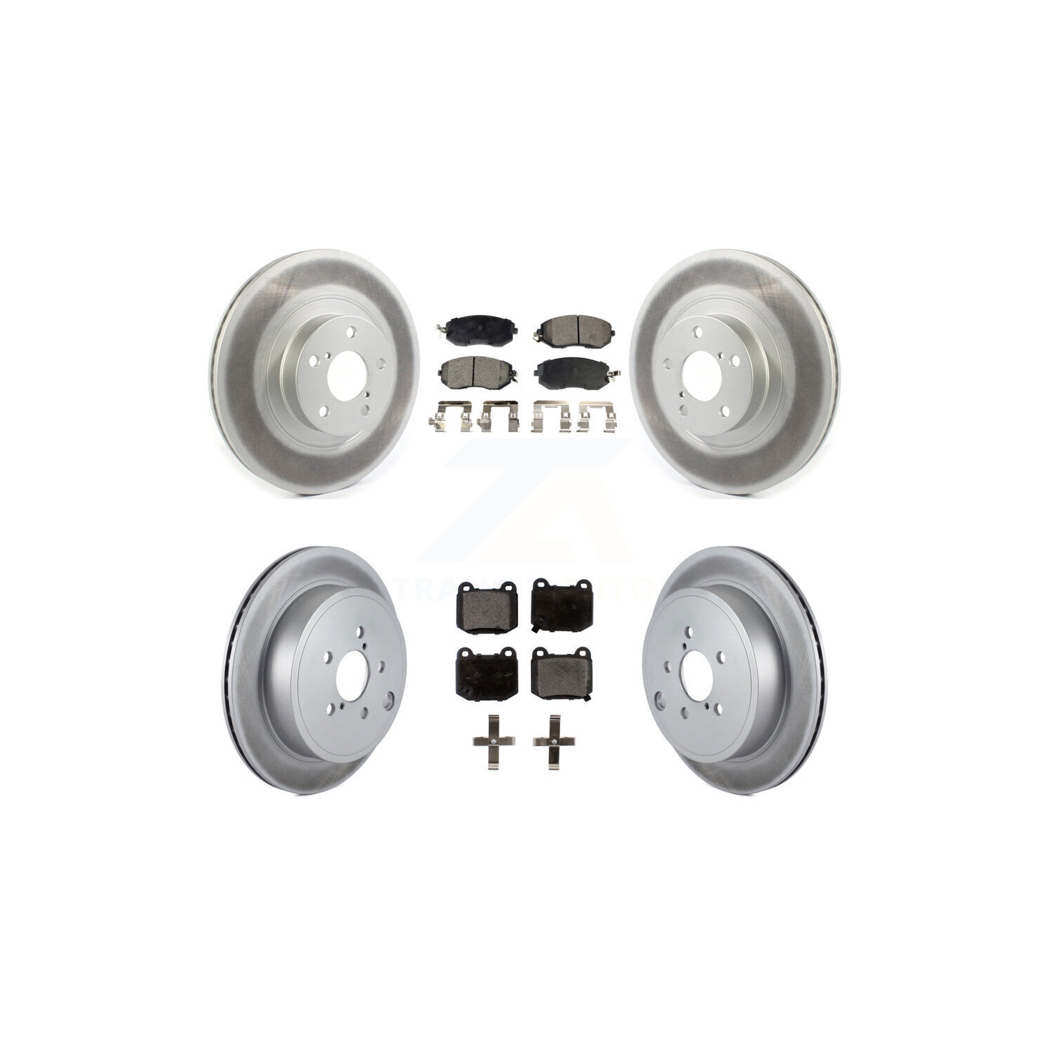 Front Rear Coat Brake Rotor Semi-Metallic Pad Kit For 17 Subaru BRZ Without Brembo Brakes KGF-103179