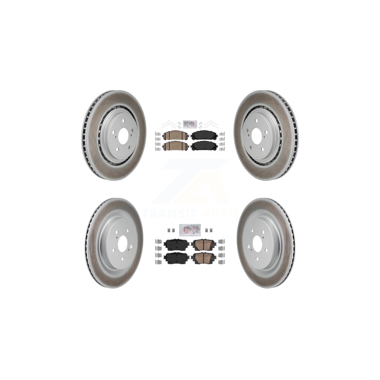 Front Rear Ceramic Pads And Coated Disc Brake Rotors Kit For 2020-2023 Toyota Highlander KGA-106092