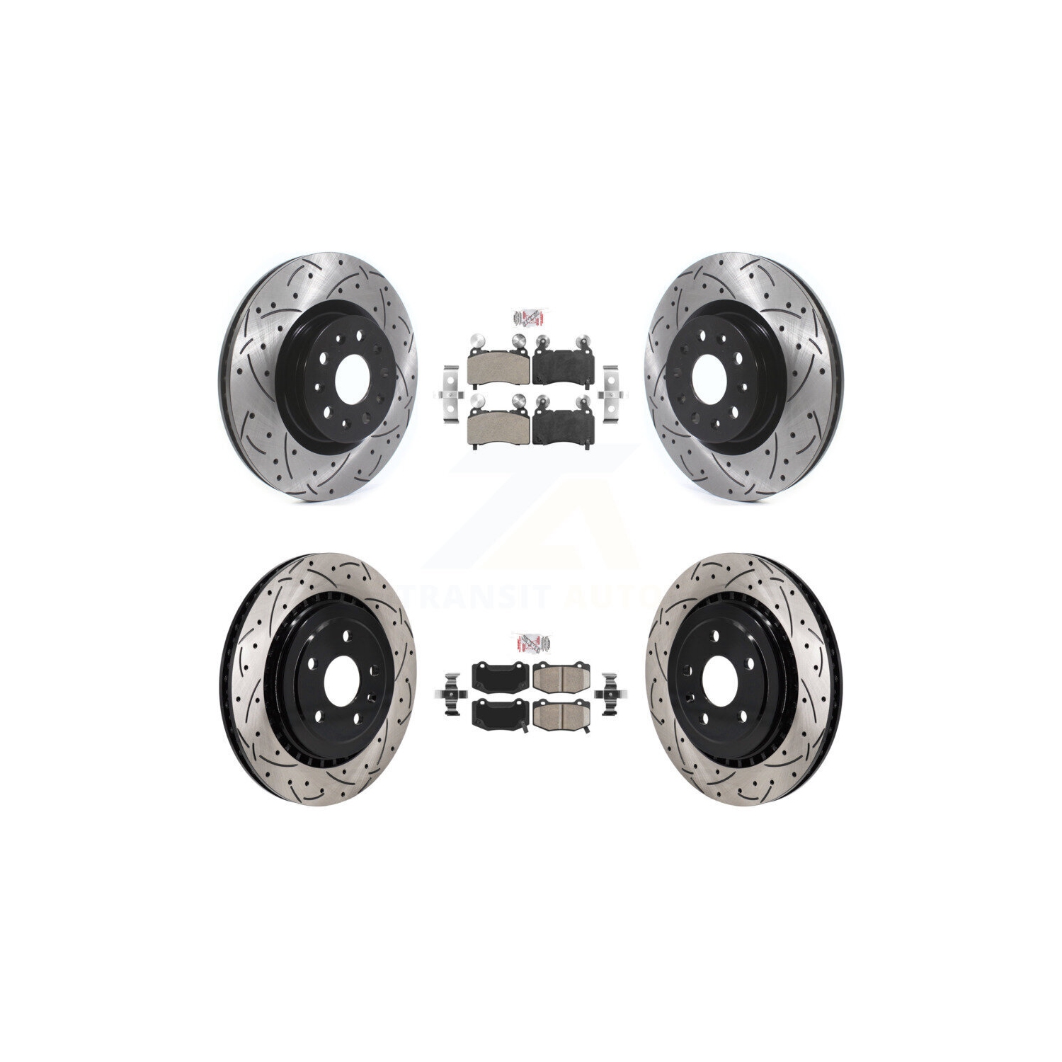 Ensemble disque de frein de frein à plaquette avant semi-métallique arrière à fente en céramique pour la Camaro KDA-102957 de Chevrolet