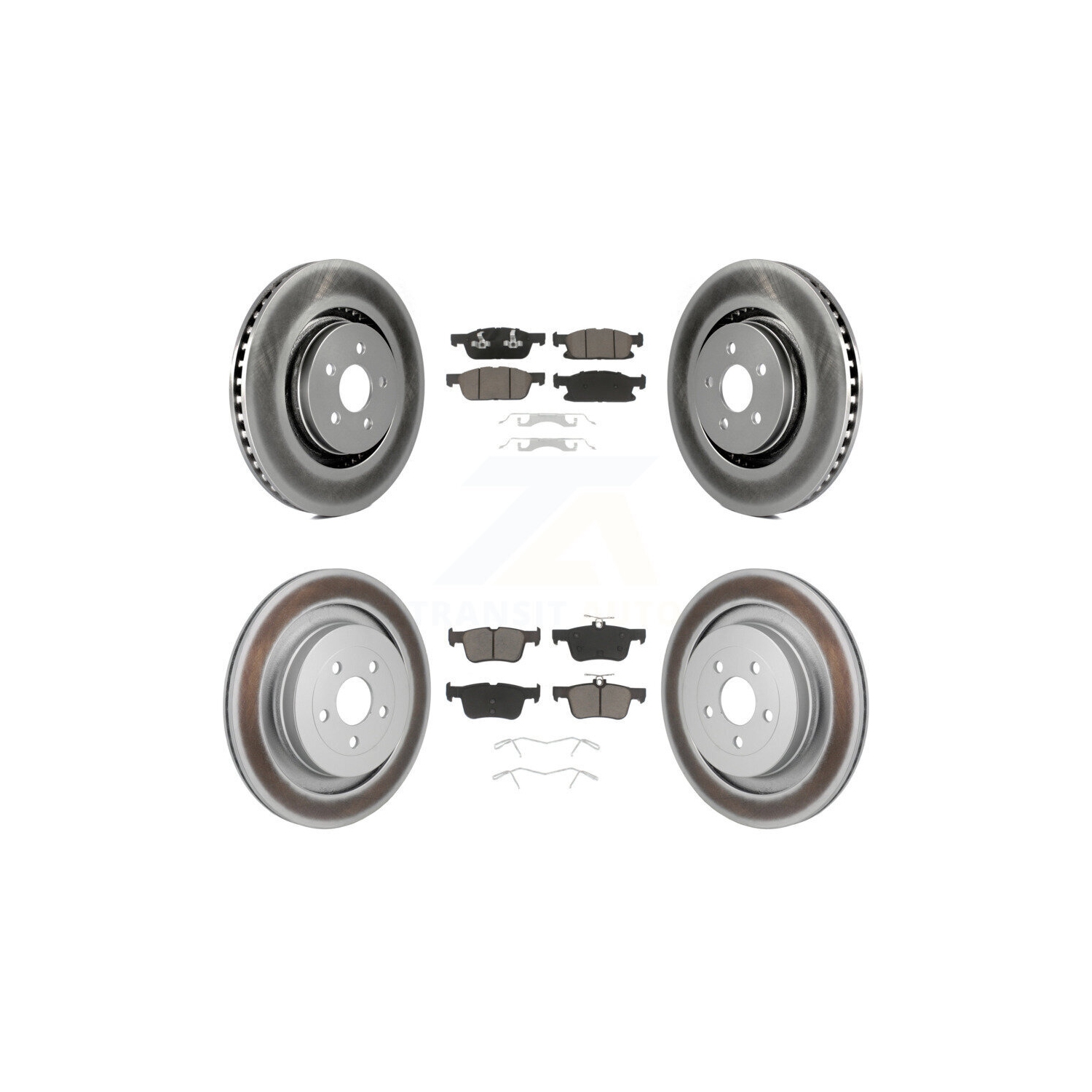 Front Rear Coat Brake Rotors Ceramic Pad Kit For Lincoln Nautilus With Vented KGC-102675