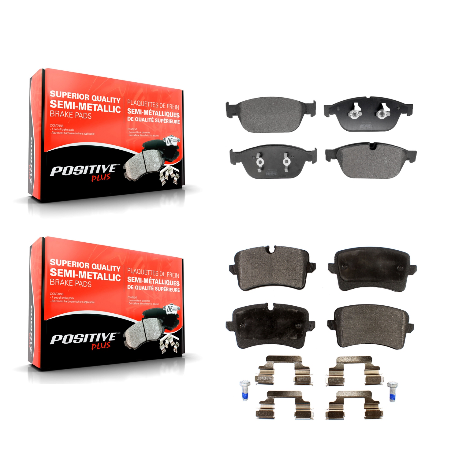 Front Rear Semi-Metallic Brake Pads Kit For Audi A8 Quattro KPF-100709