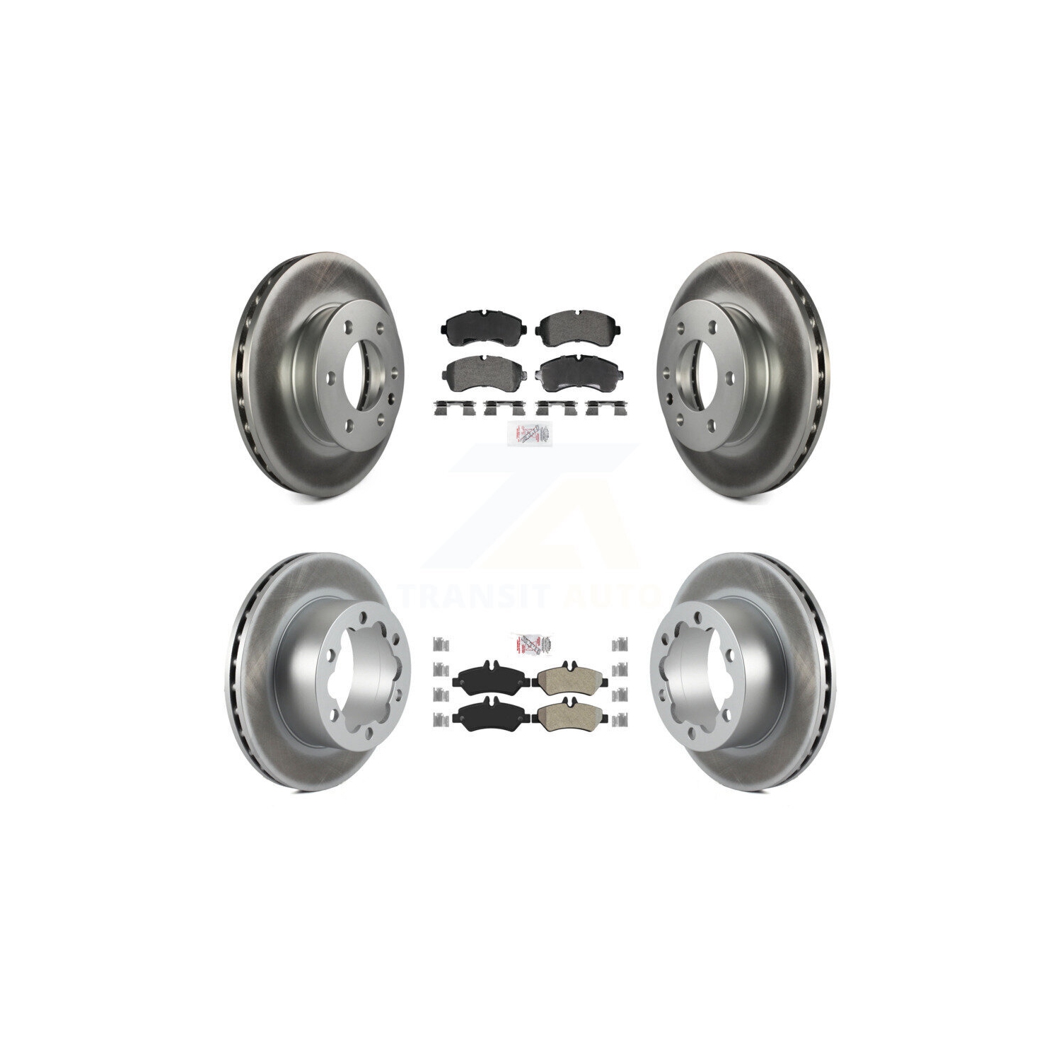 Ensemble de disques de frein à disque enduits semi-métalliques à l'avant arrière pour Mercedes-Benz Sprinter 3500 KGA-106002