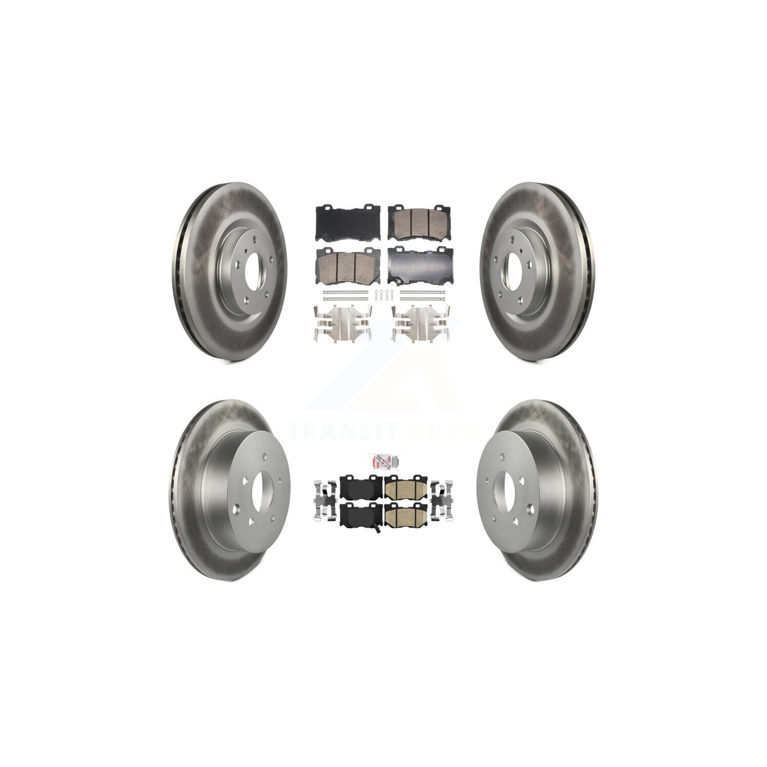 Front Rear Ceramic Pad Coat Brake Rotor Kit For 2017-2018 INFINITI Q70 With Sport Package KGA-105730