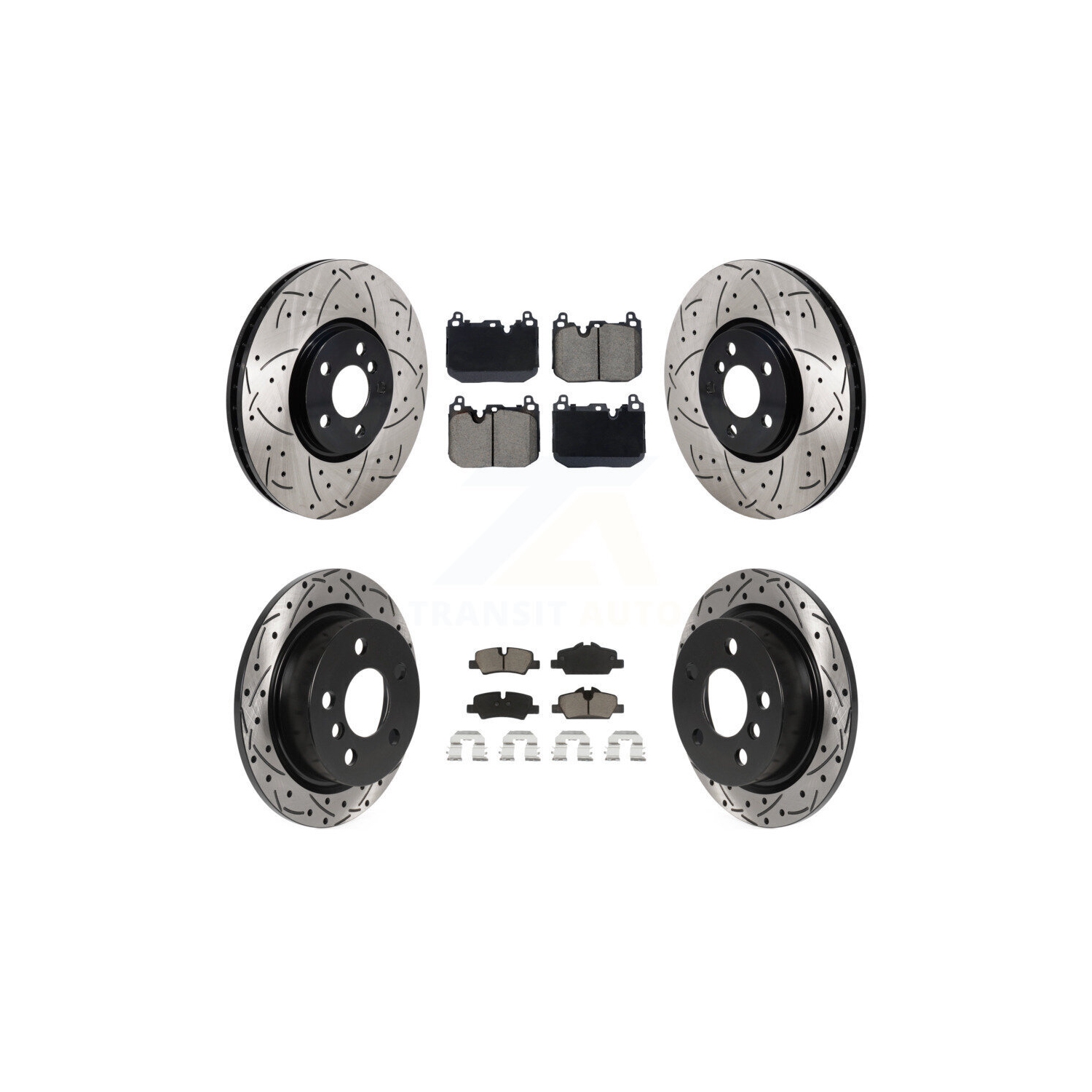 Jeu de plaquettes en céramique pour disques de frein avant à fente de perceuse arrière pour Mini Cooper 2015 avec roues à 5 écrous KDC-101228