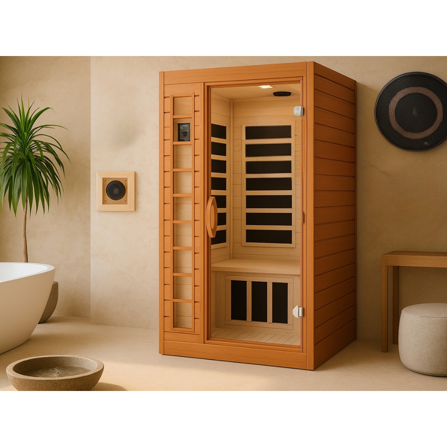 Westinghouse WES43-1600 1-Person Infrared Sauna - Cedar Tint - Indoor Only